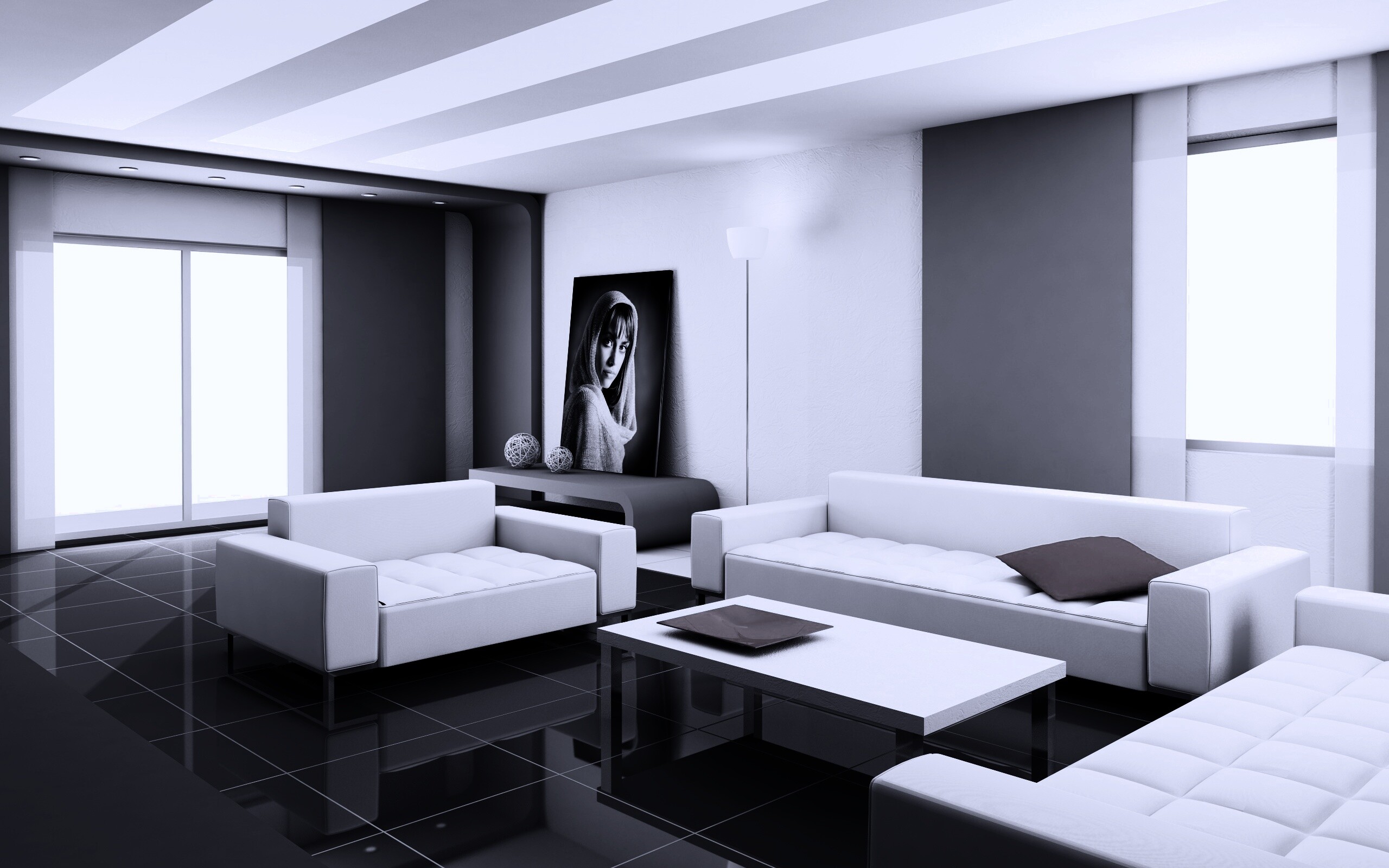 Белая гостинная обои