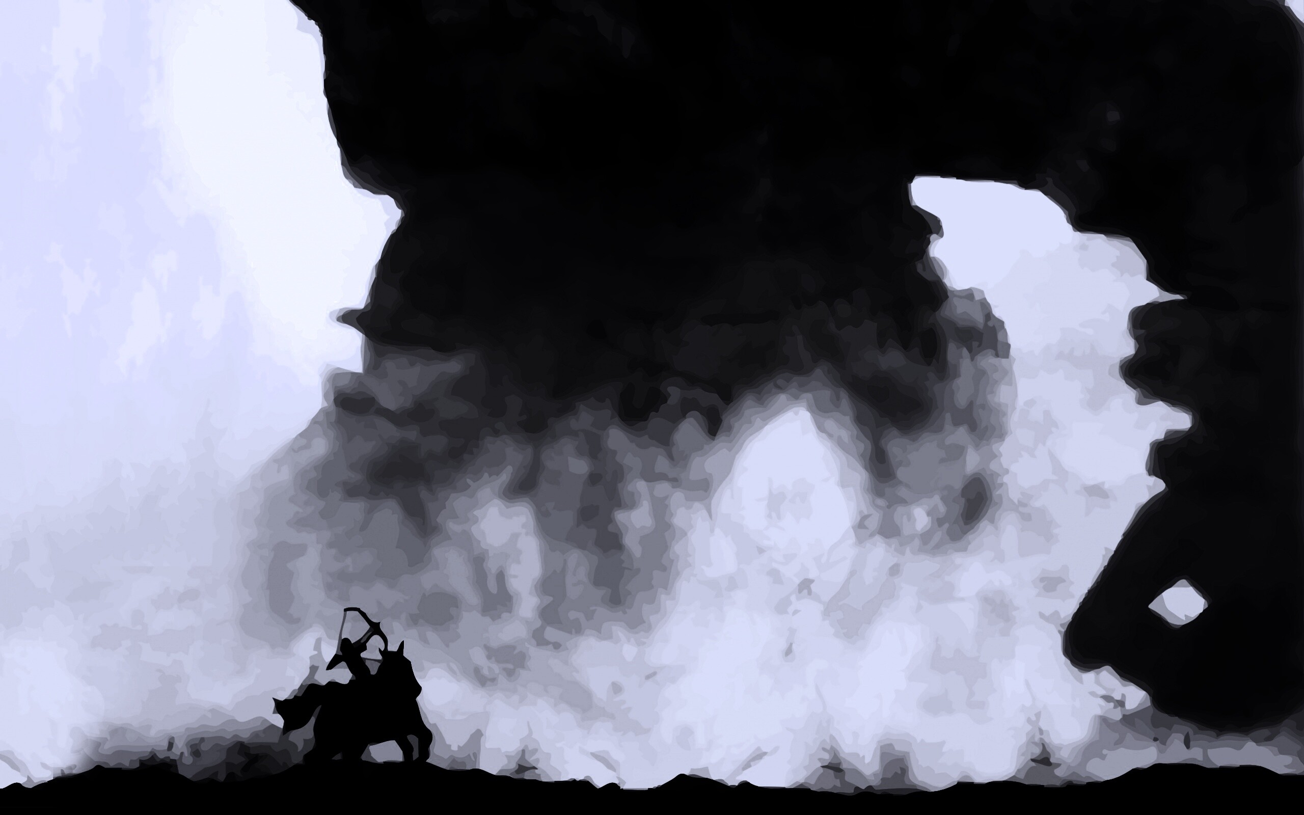 Всадник и огромный голем обои