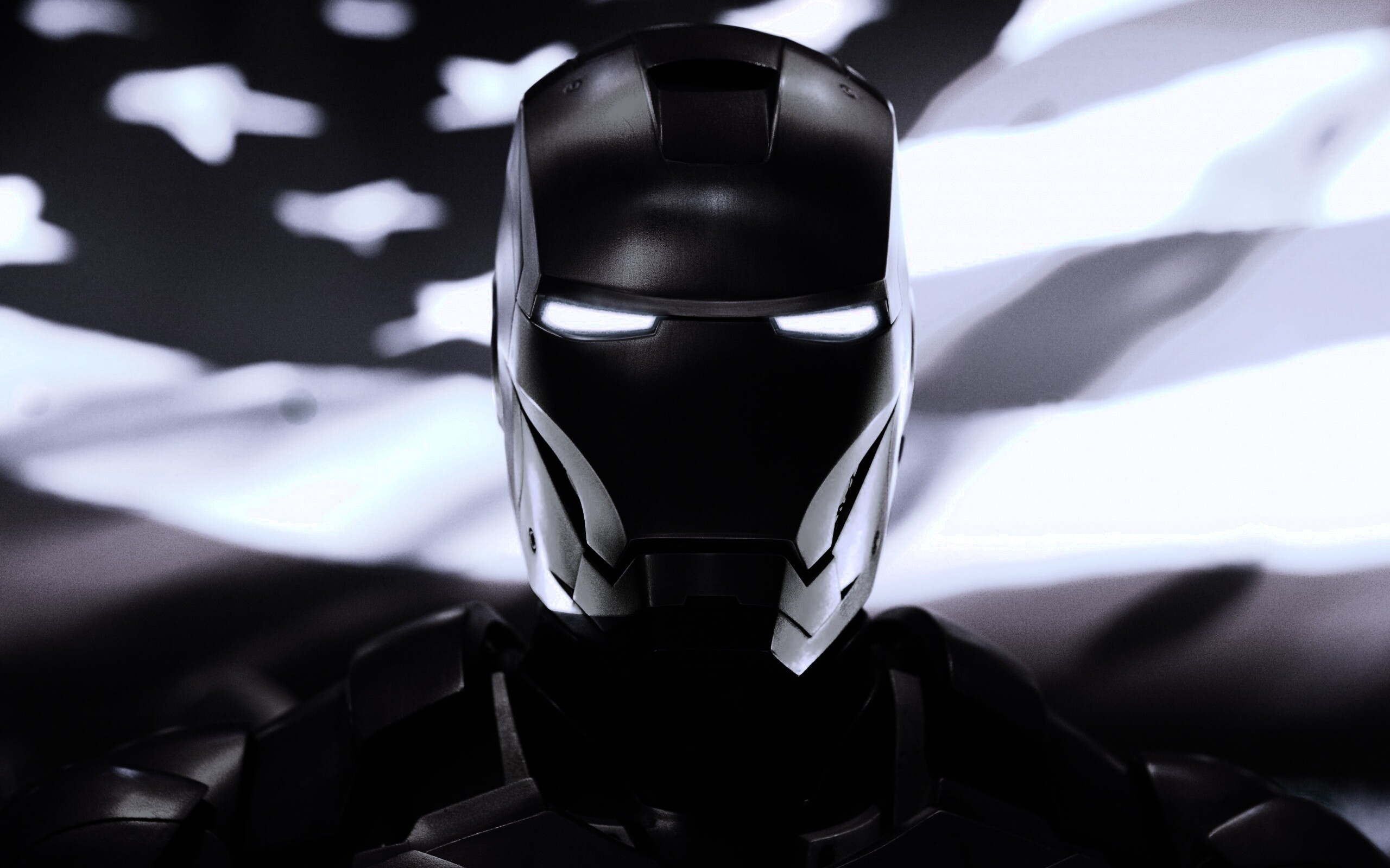 Железный человек на фоне американского флага обои