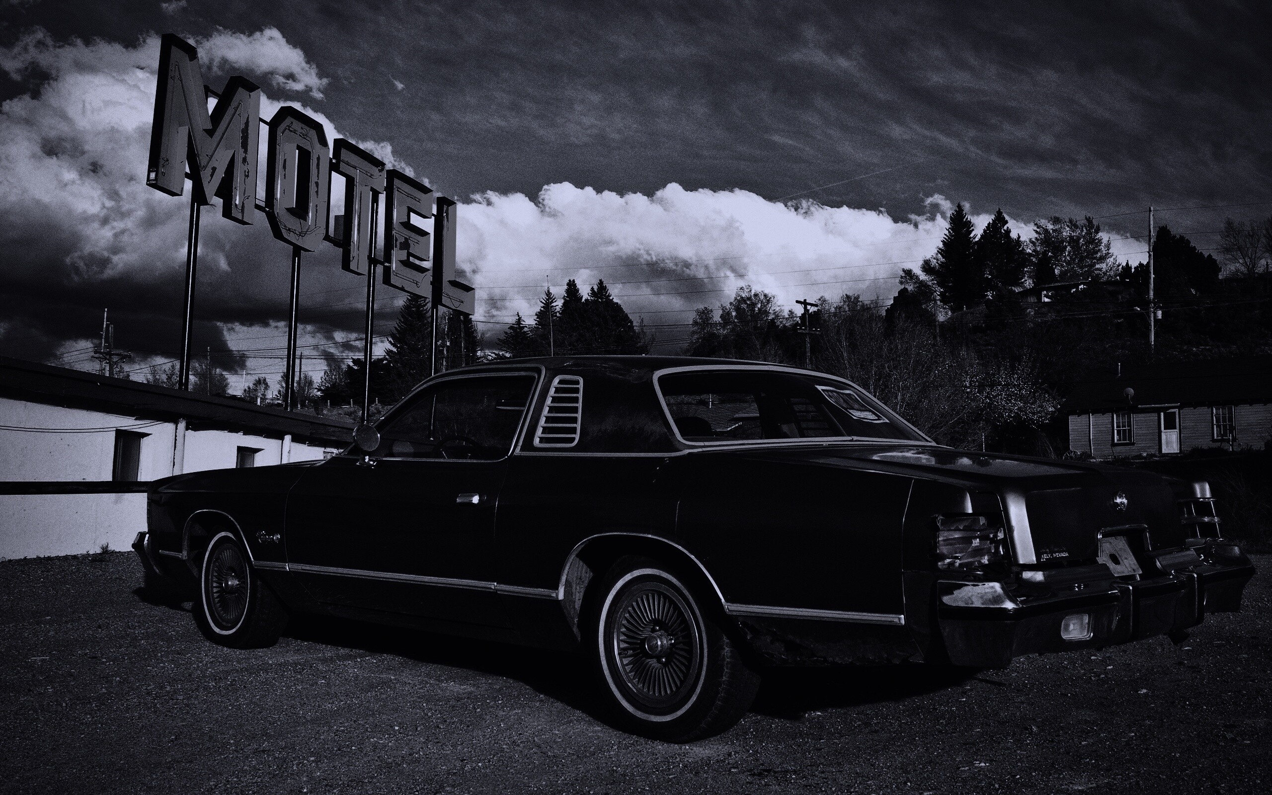 Олдскульный Dodge около мотеля обои