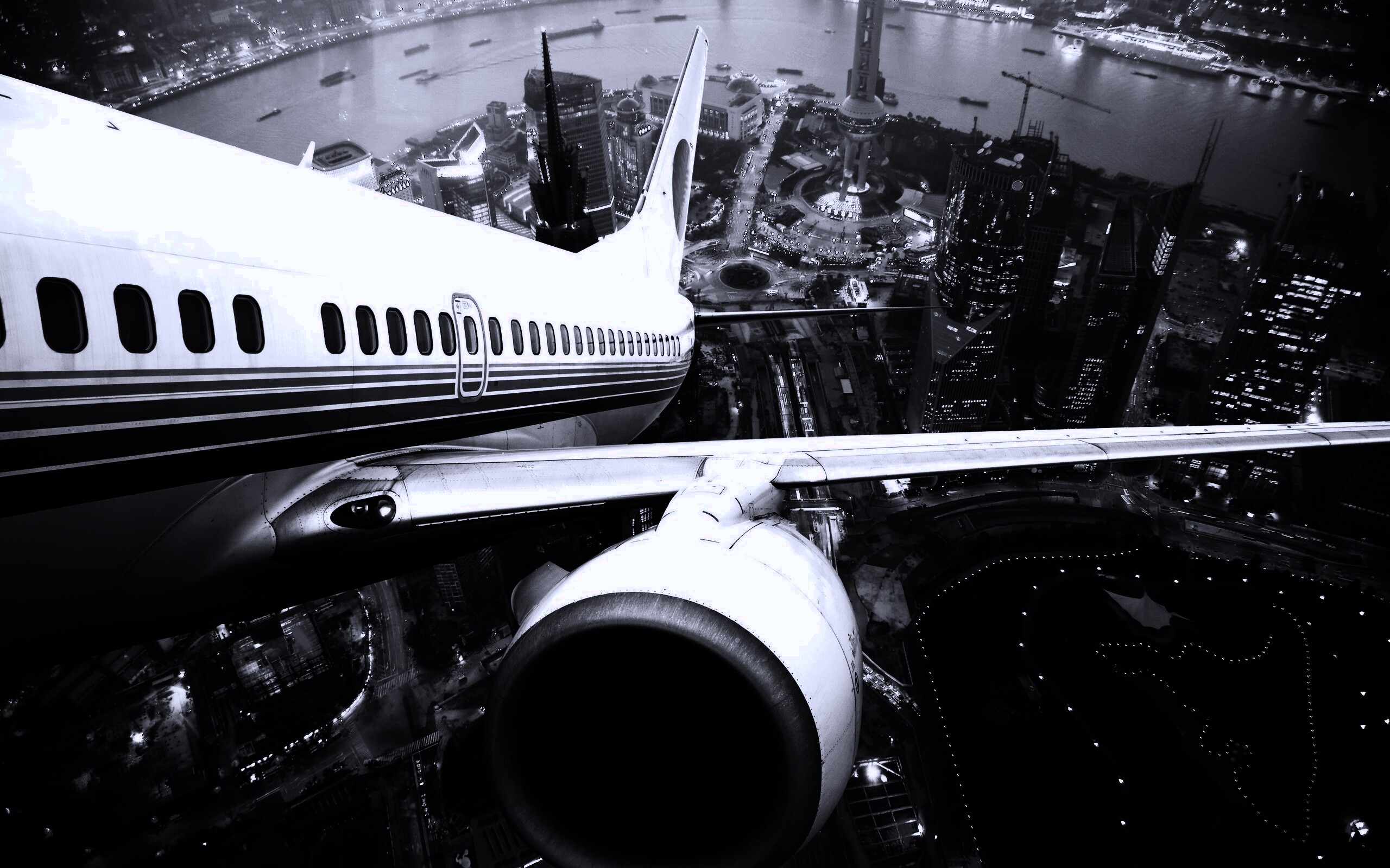 Взлет над городом обои