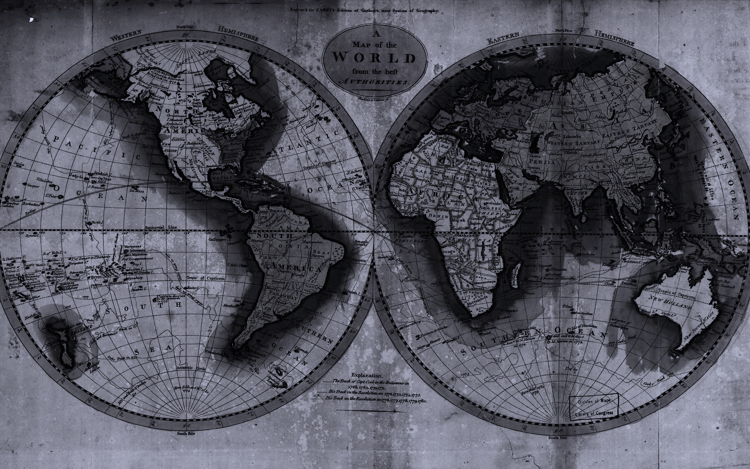 Старинная карта мира обои