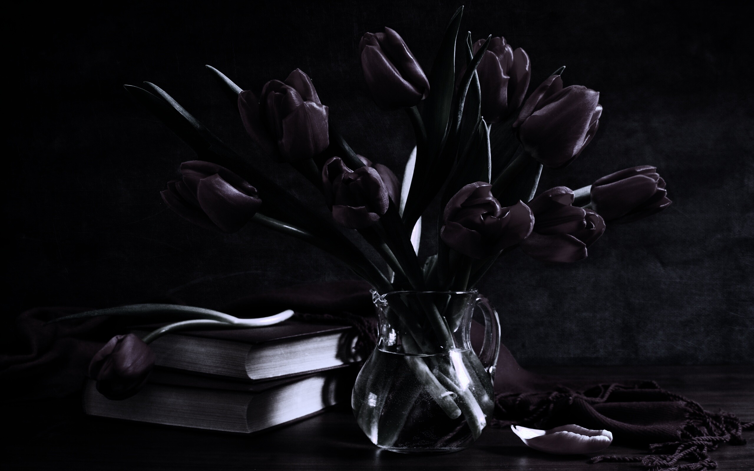 Букет красных тюльпанов обои