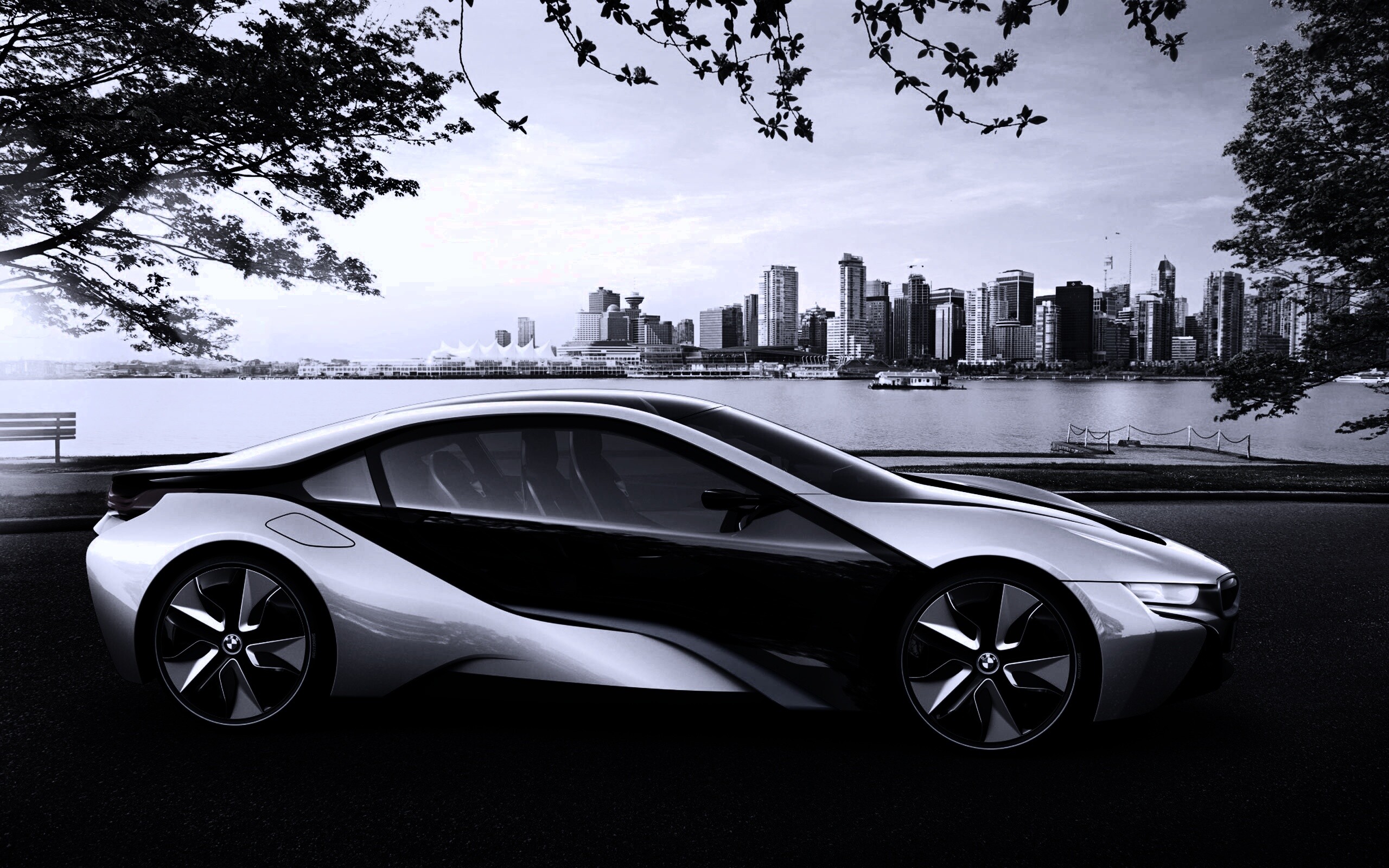 Концепт БМВ на берегу озера обои