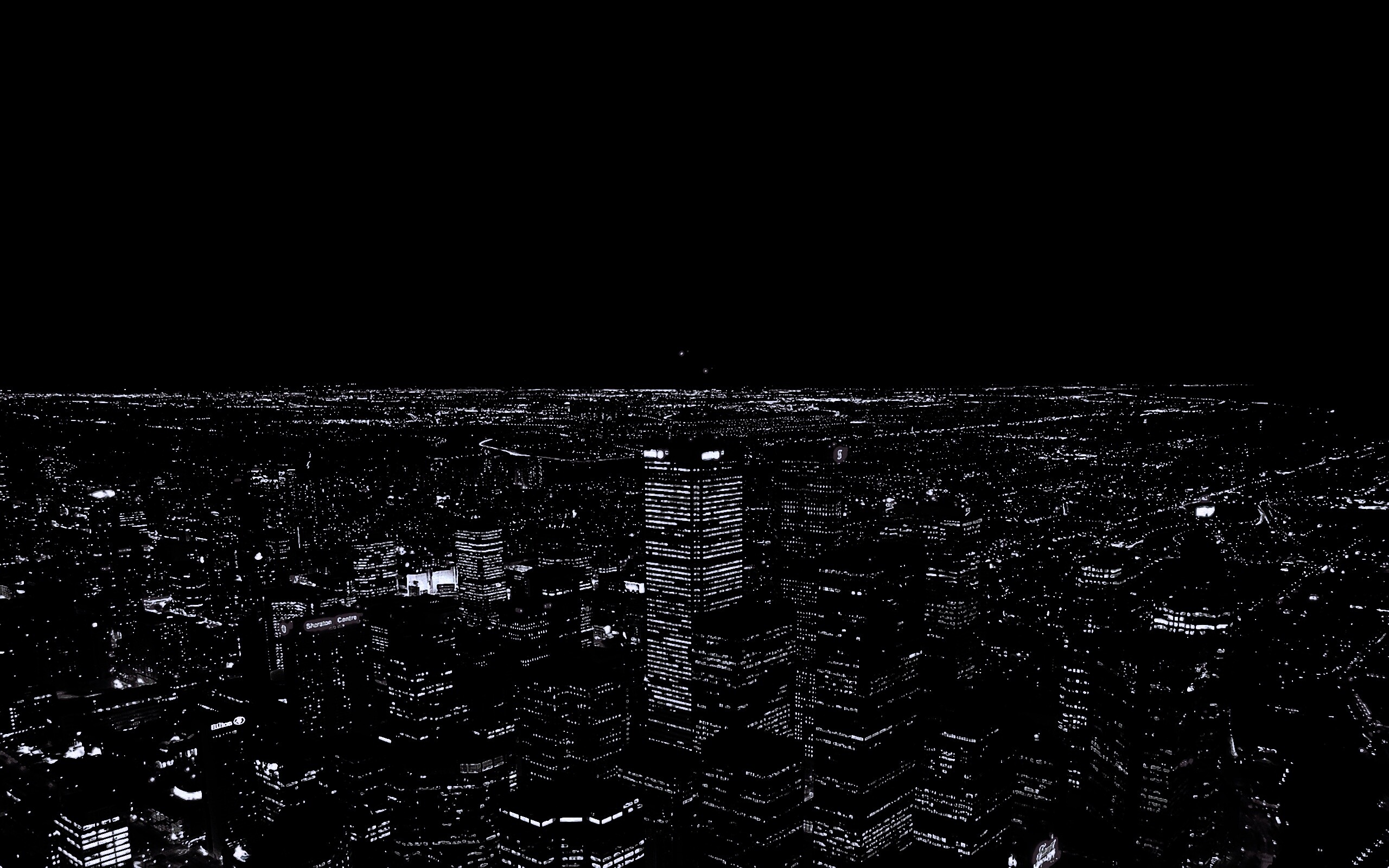 Вид на здания ночного города обои