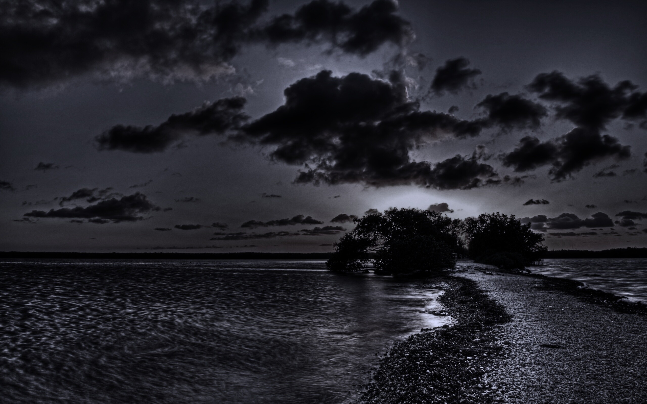 Побережье на закате обои