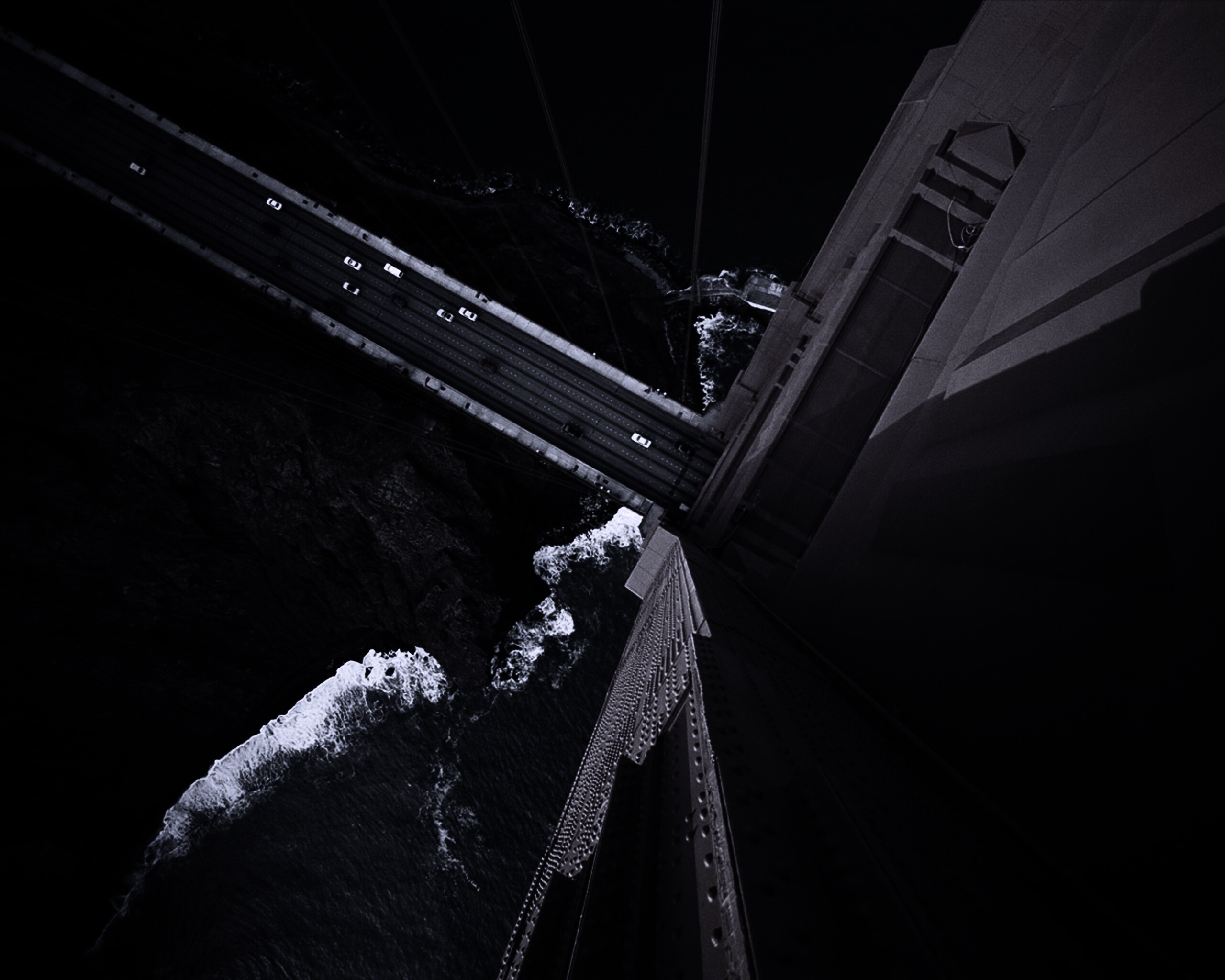 Вид в с пролета моста Золотые Ворота обои