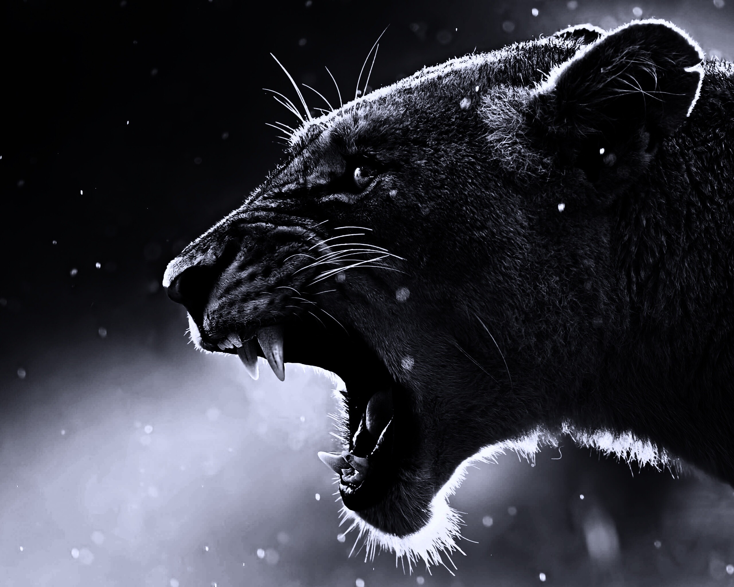 Грозный львиный рык обои