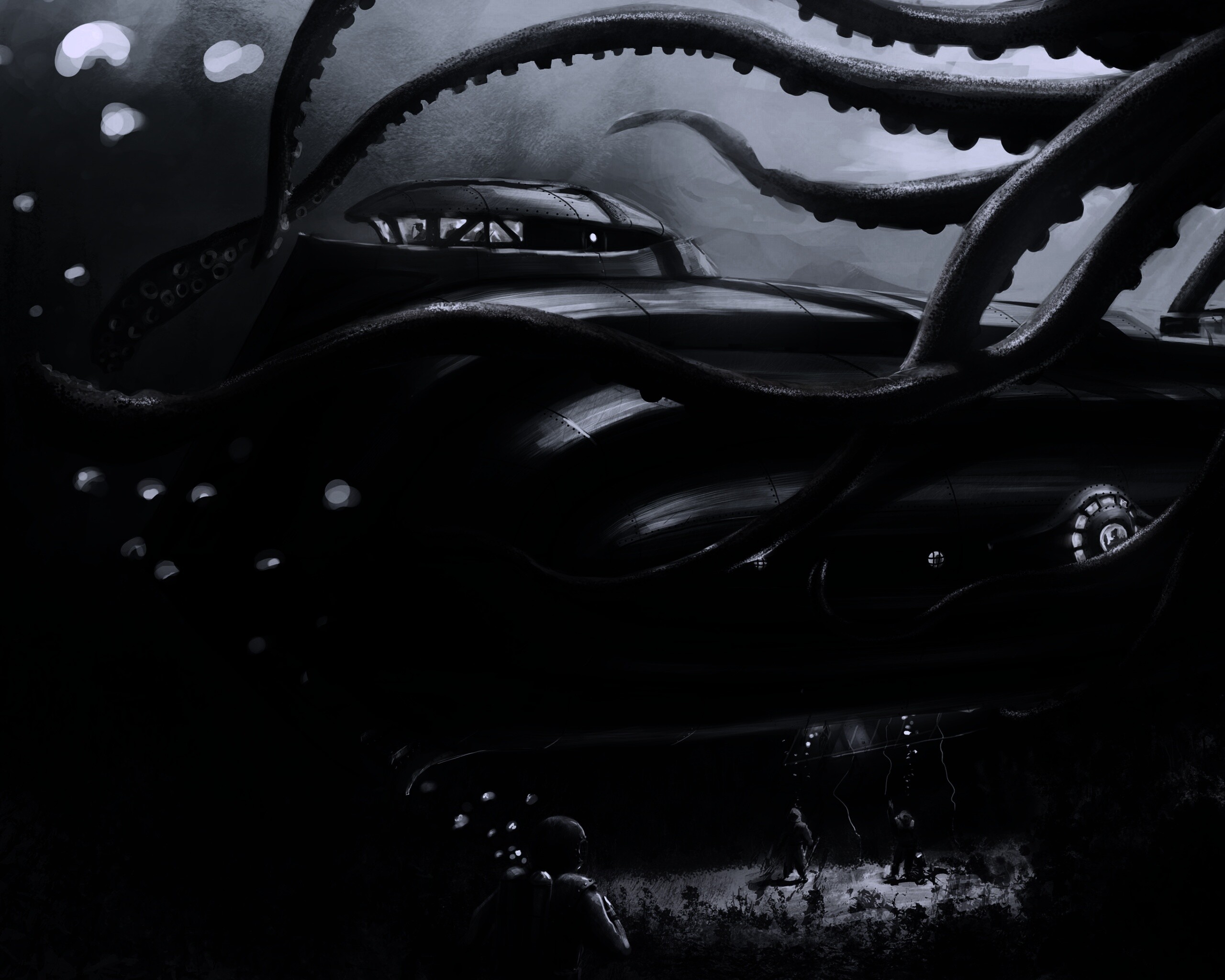 Наутилус в плену щупалец обои