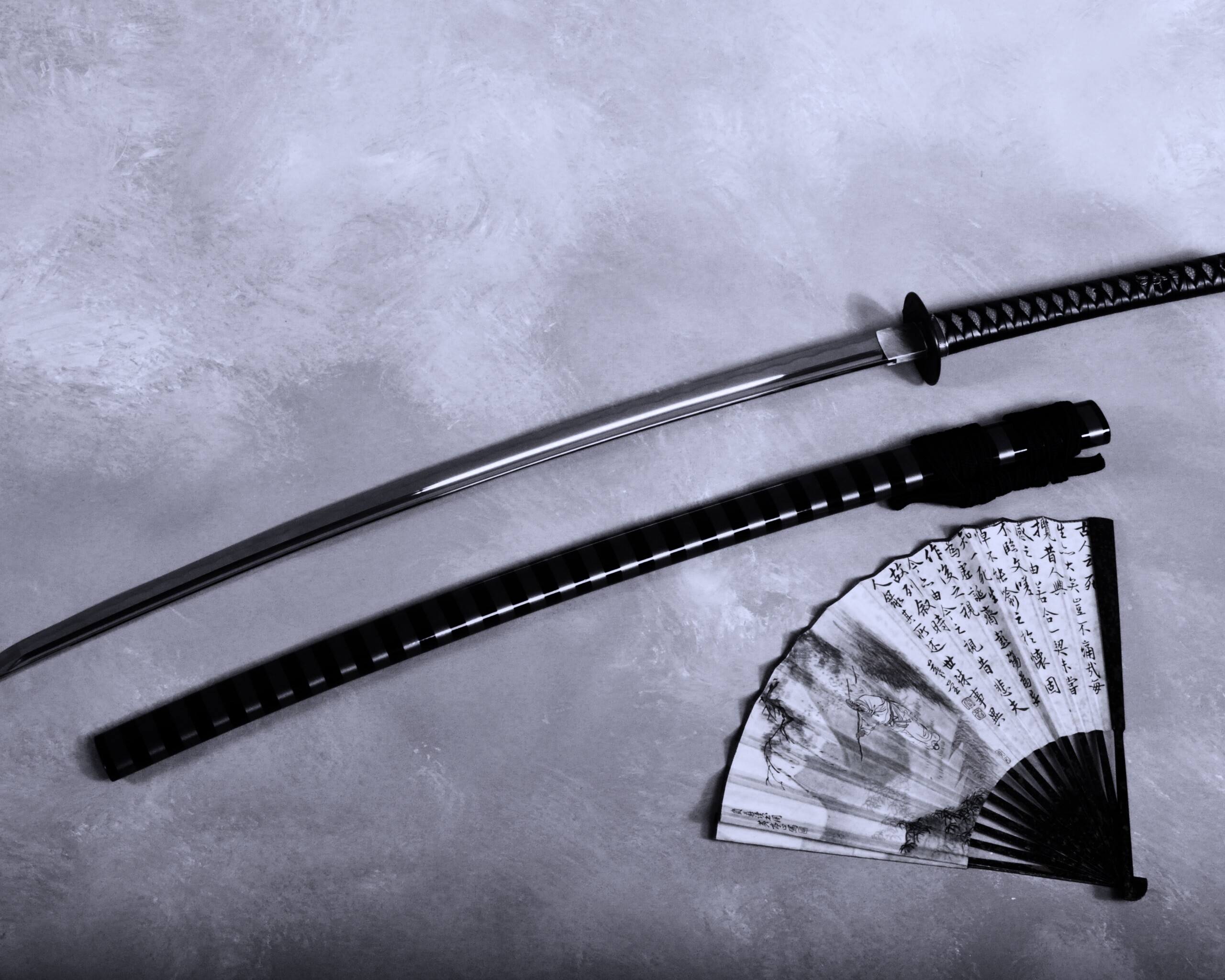 Катана и веер обои