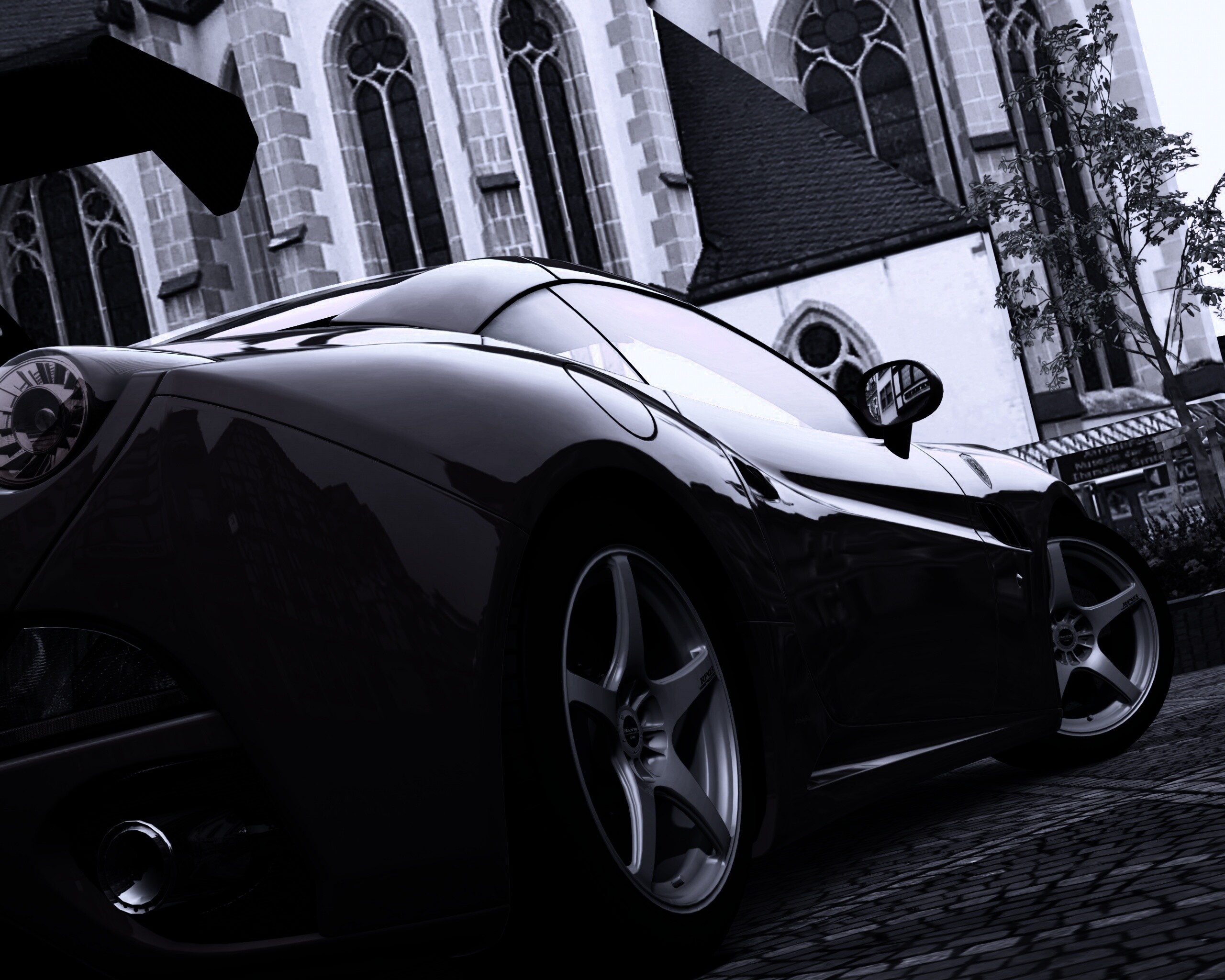 Ferrari на мостовой обои