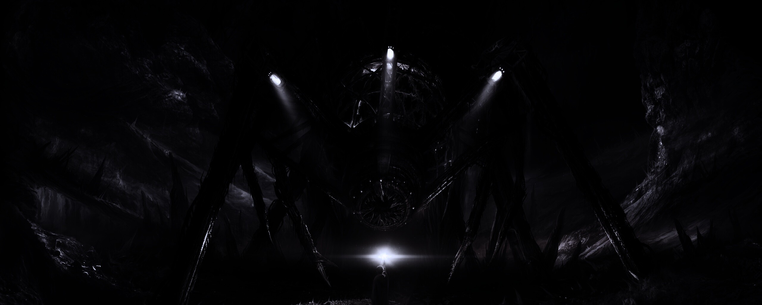 Свет против механического монстра обои