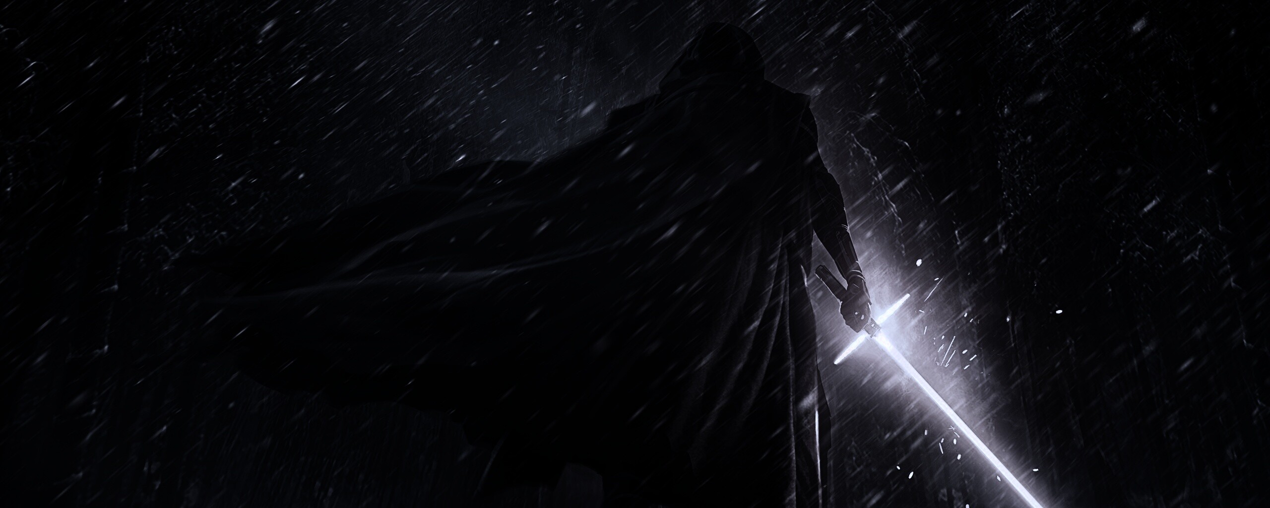 Кайло Рен в зимнем лесу обои