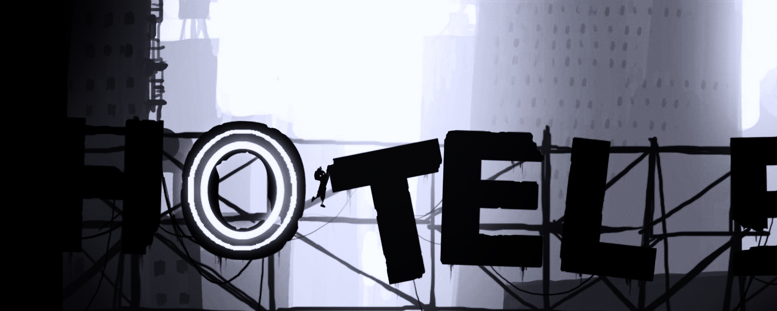 Мальчик из Limbo на вывеске "Hotel" обои