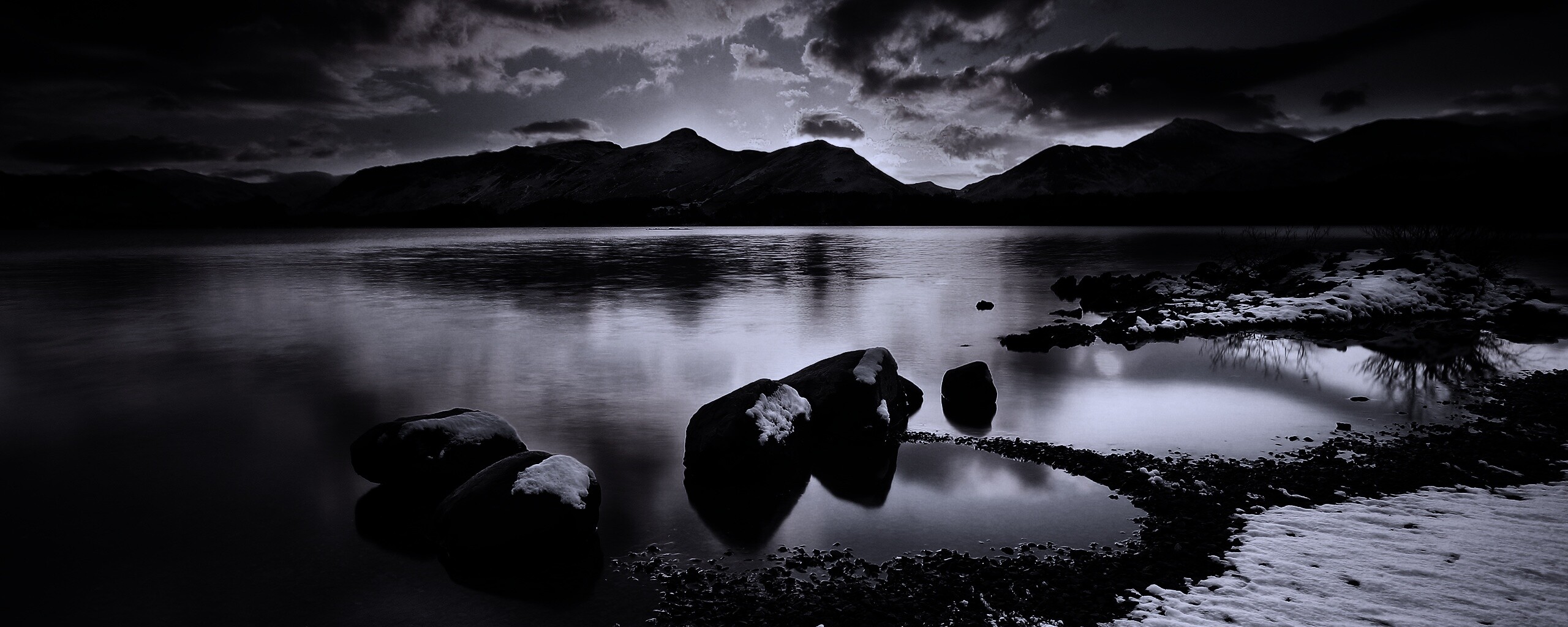 Картинный закат на озере обои