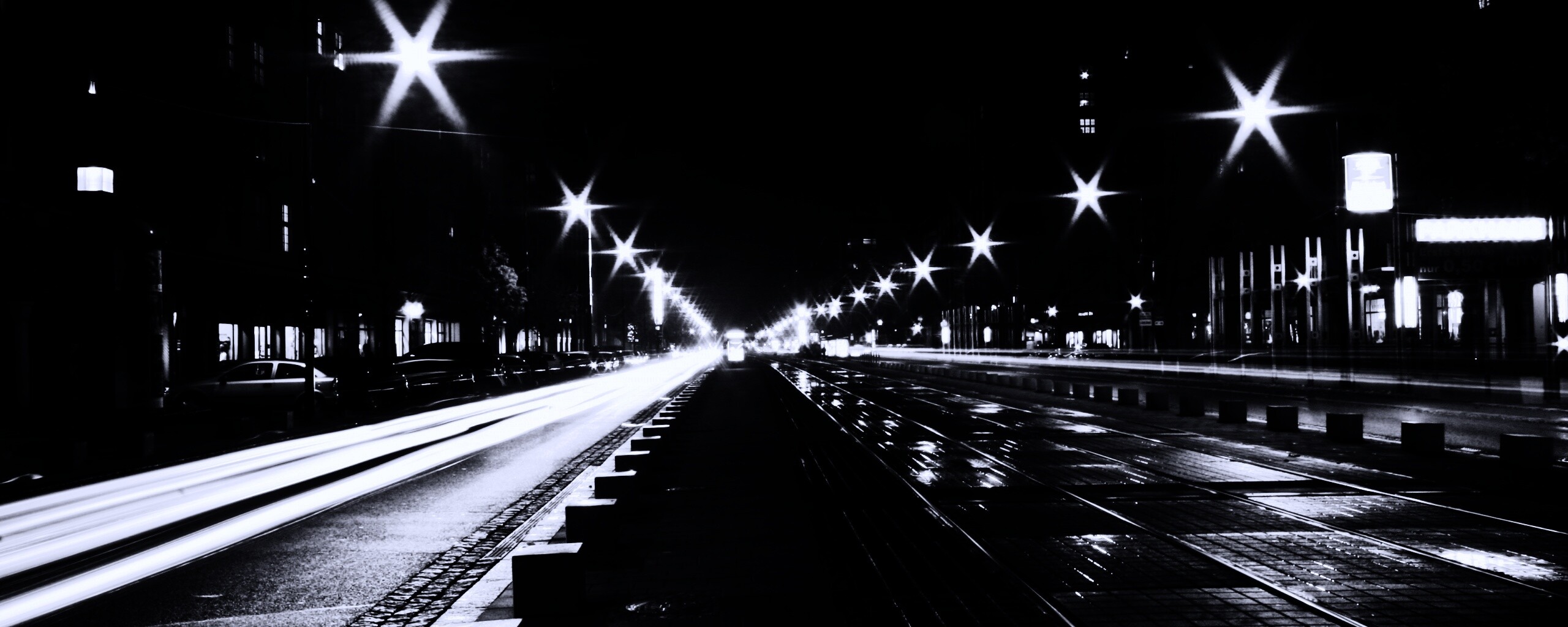 Мгновение на улице ночного города обои