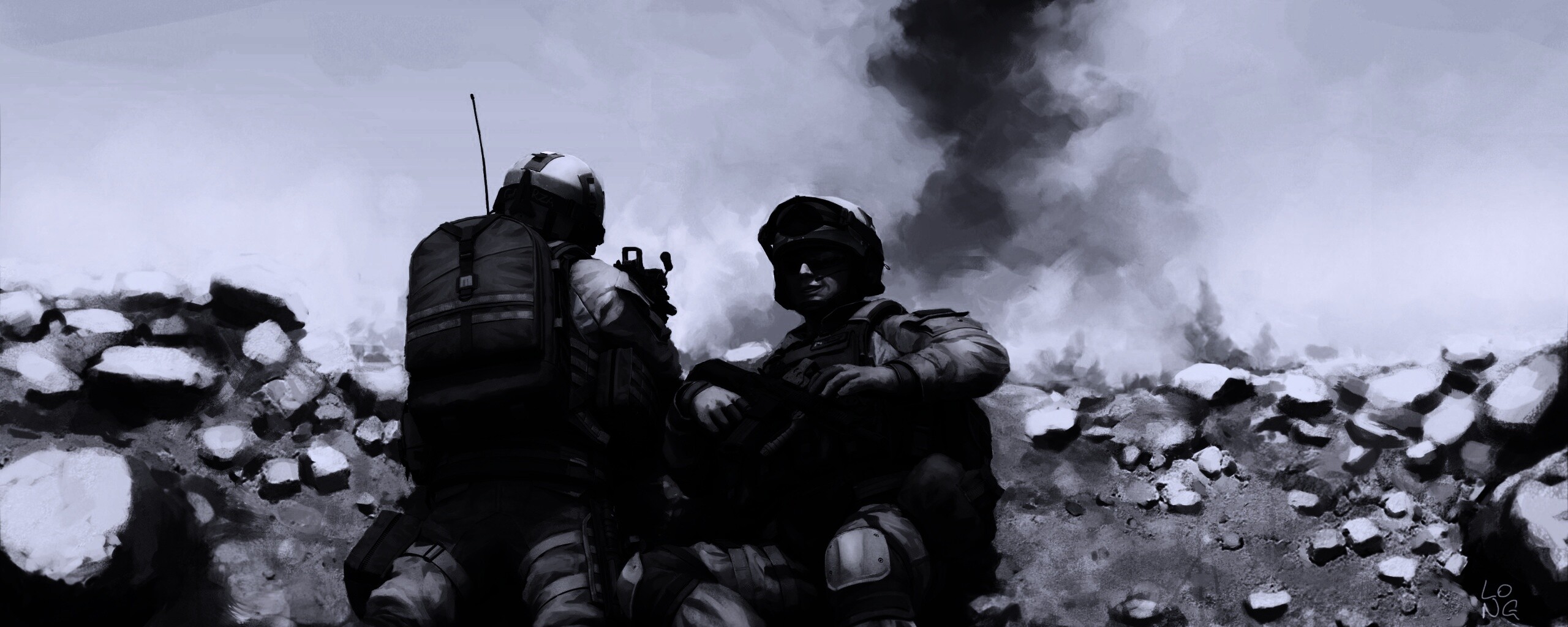 Солдаты в пустыне обои