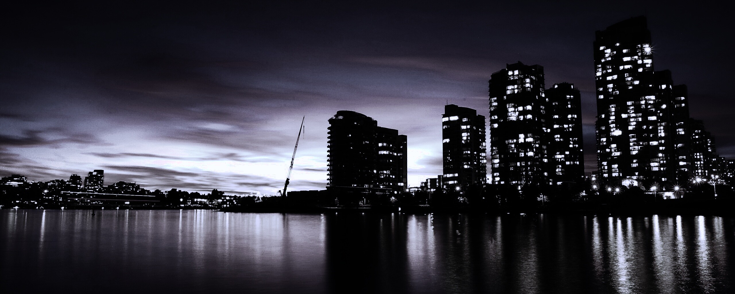 Фиолетовый закат в Ванкувере обои