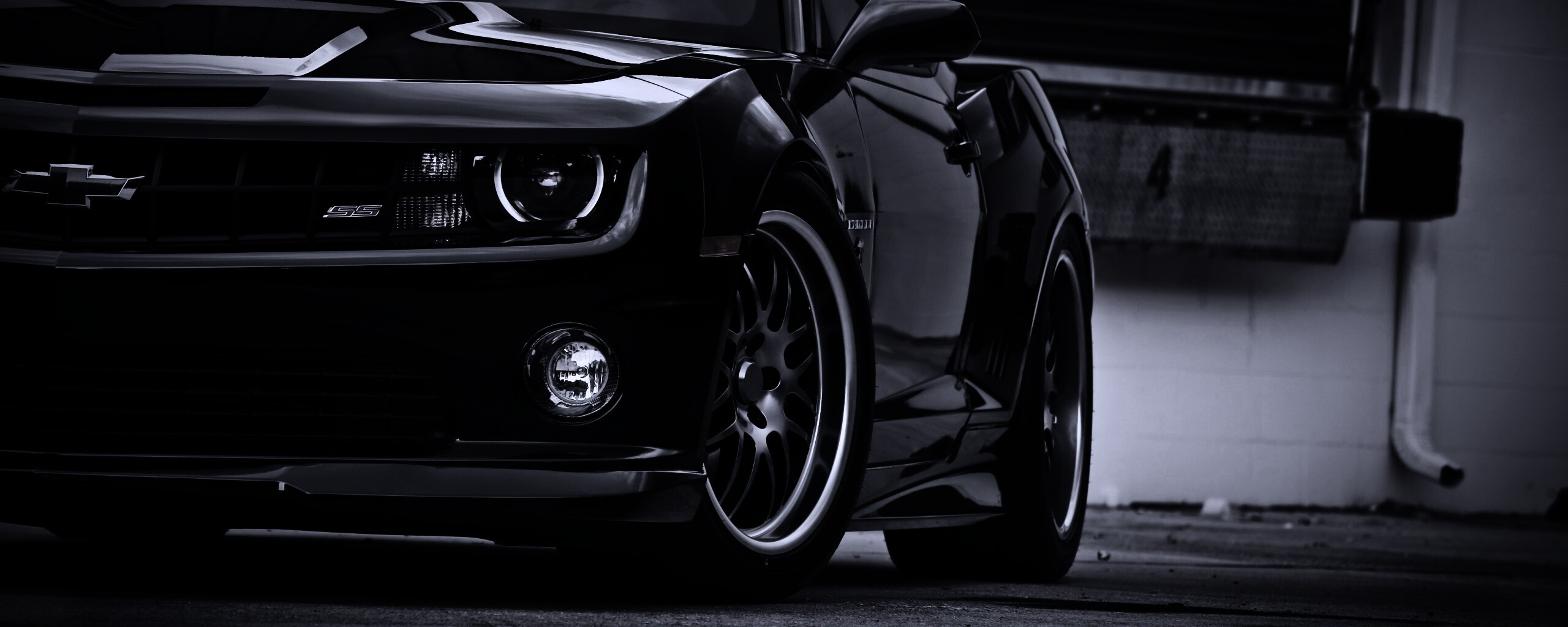 Черный шевроле обои