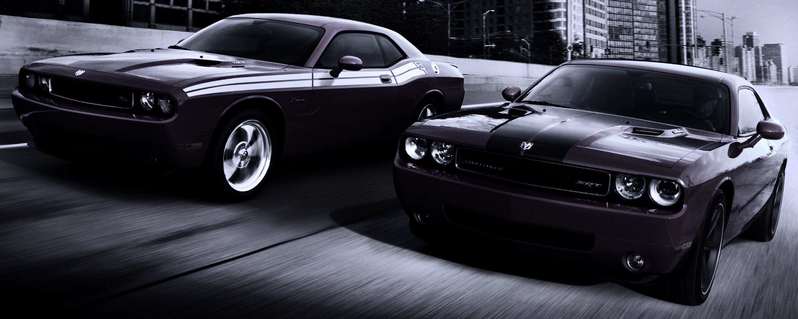 Два розовых мускулкара обои