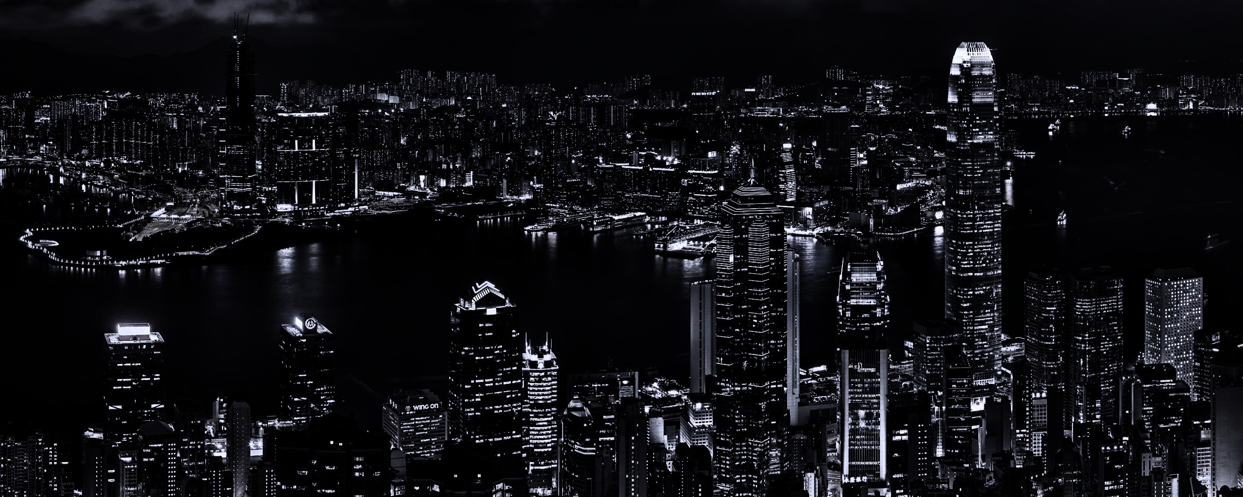 Небоскребы ночью обои