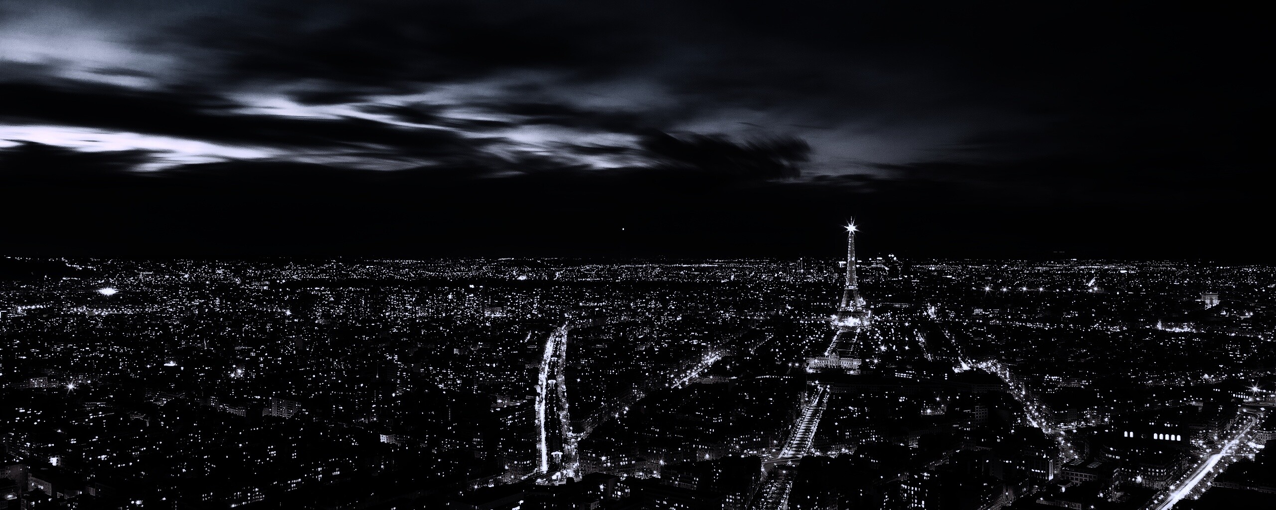 Вид на ночной Париж обои