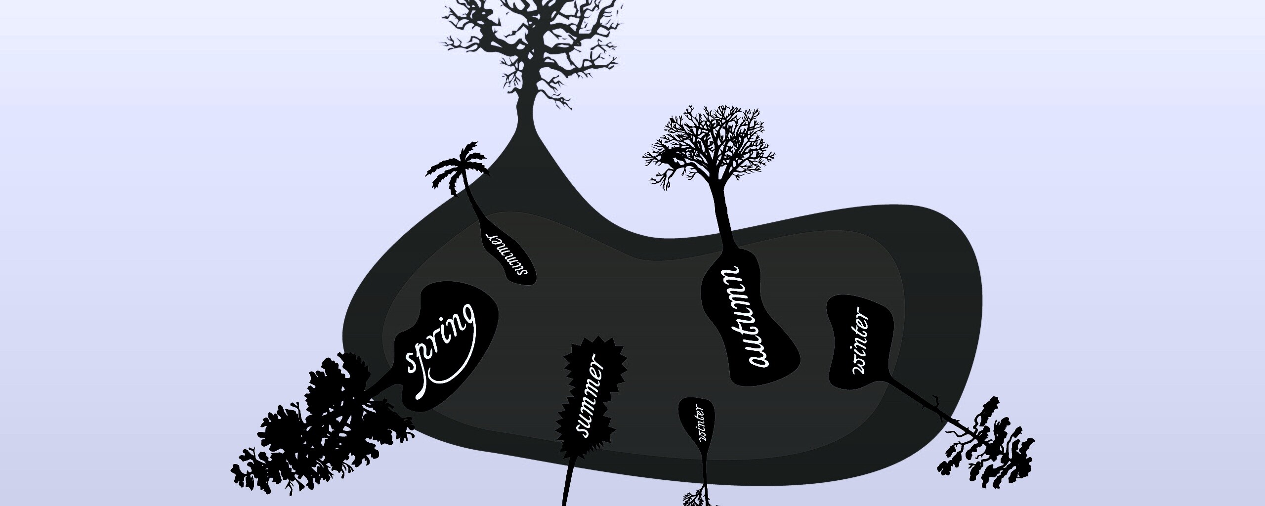 Деревья времен года обои