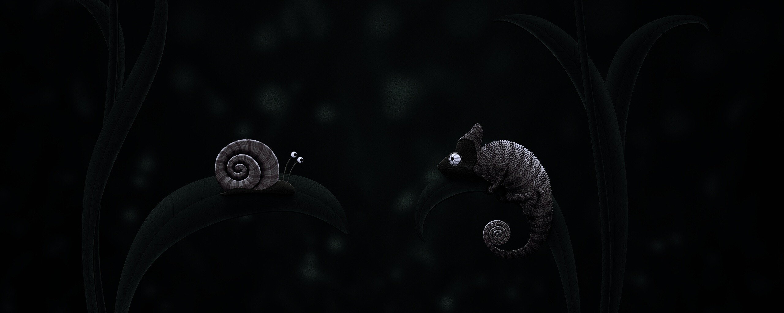 Хамелеон замаскированный под улитку обои