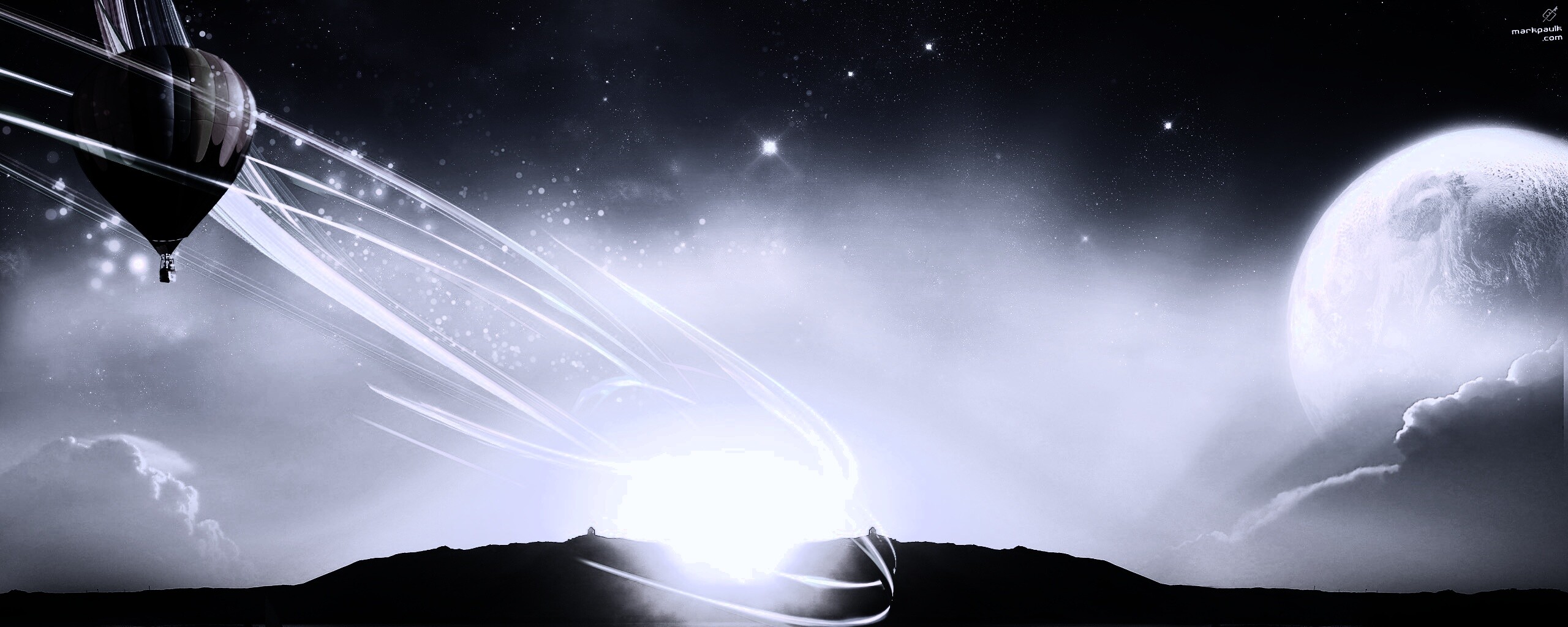 Радужный воздушный шар обои