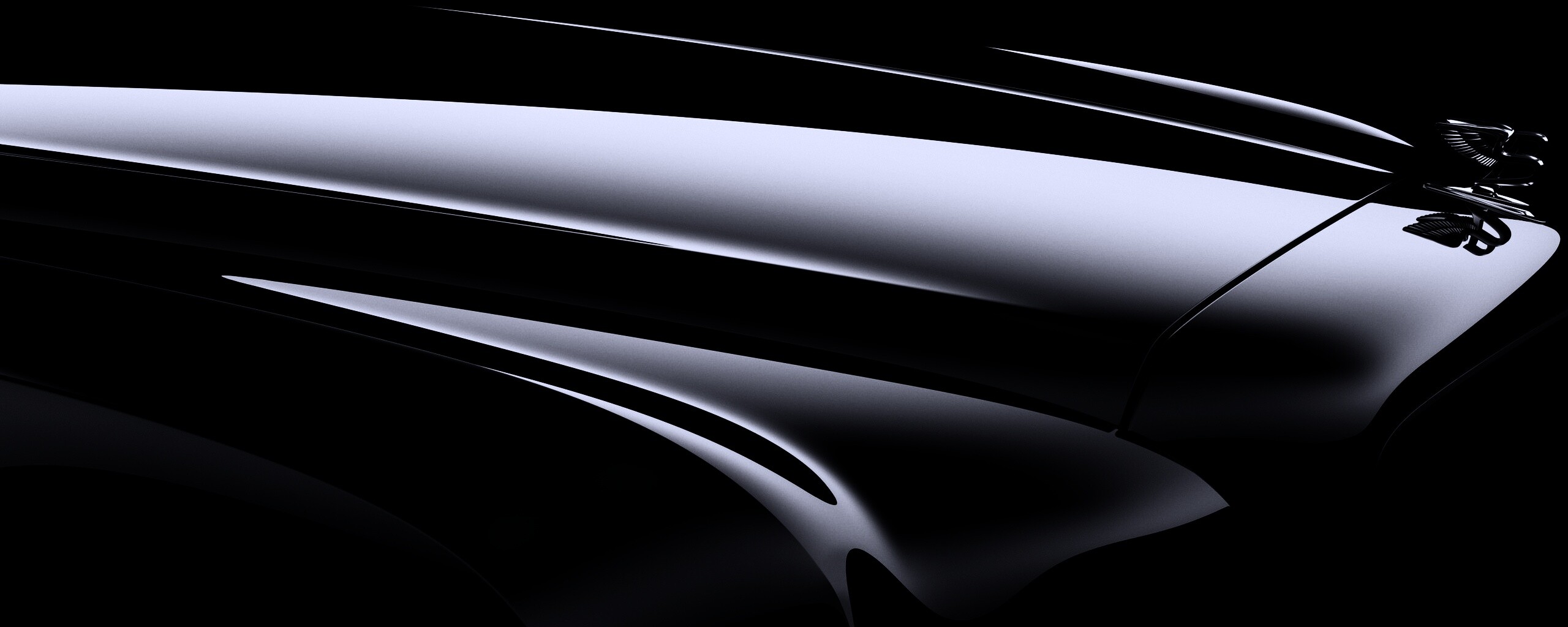 Капот чёрного авто обои