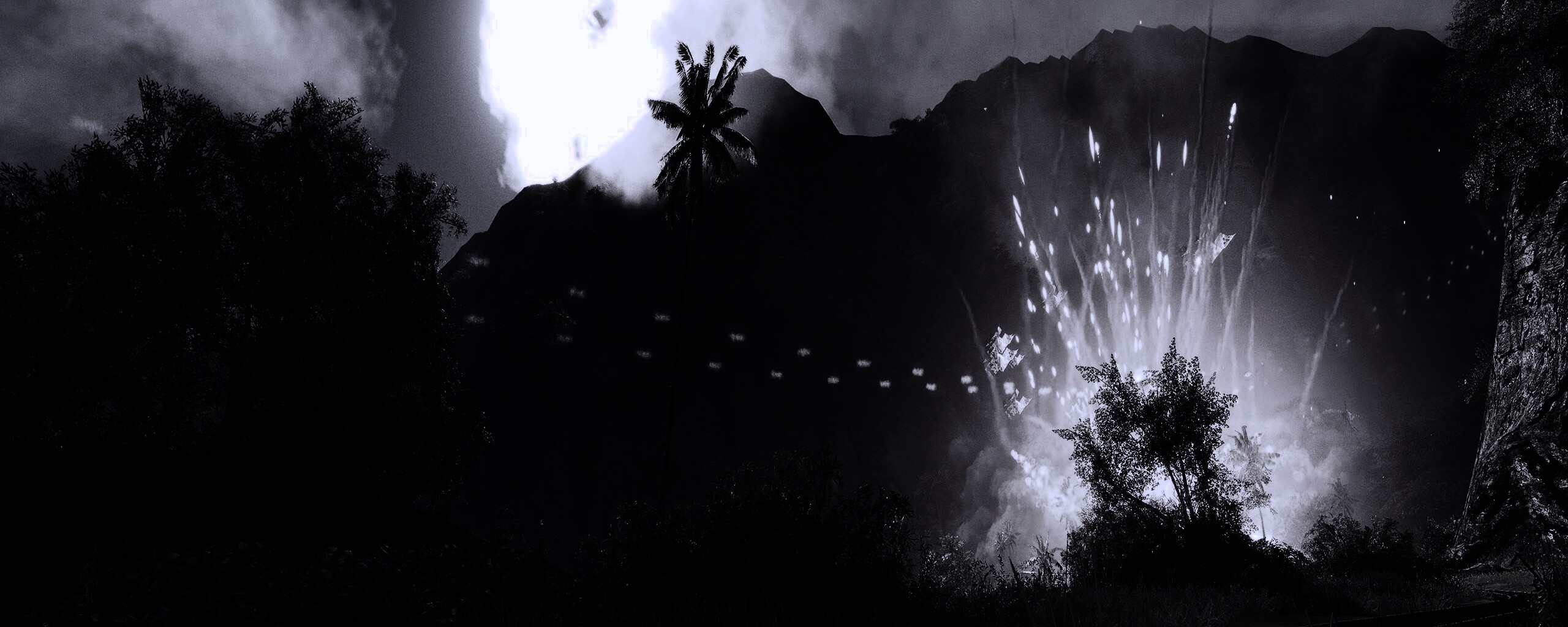 Взрыв в кустах обои