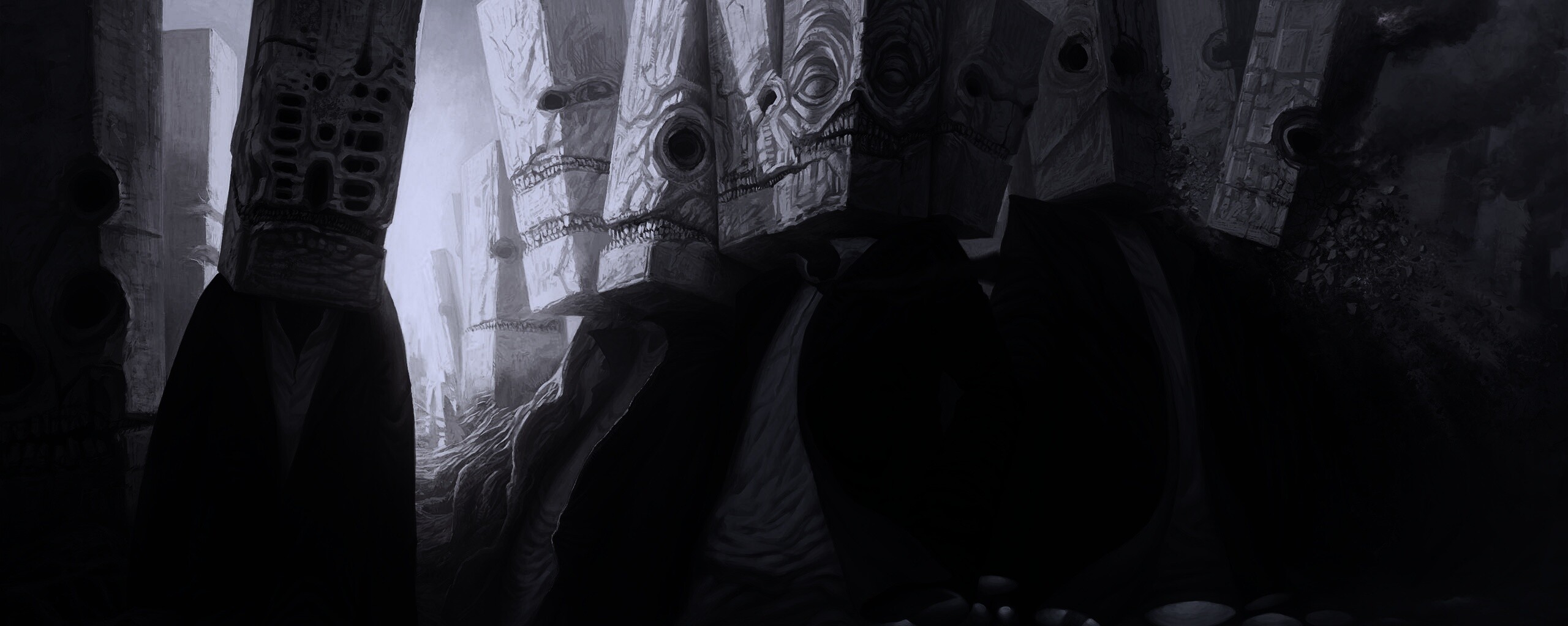 Каменные головы обои