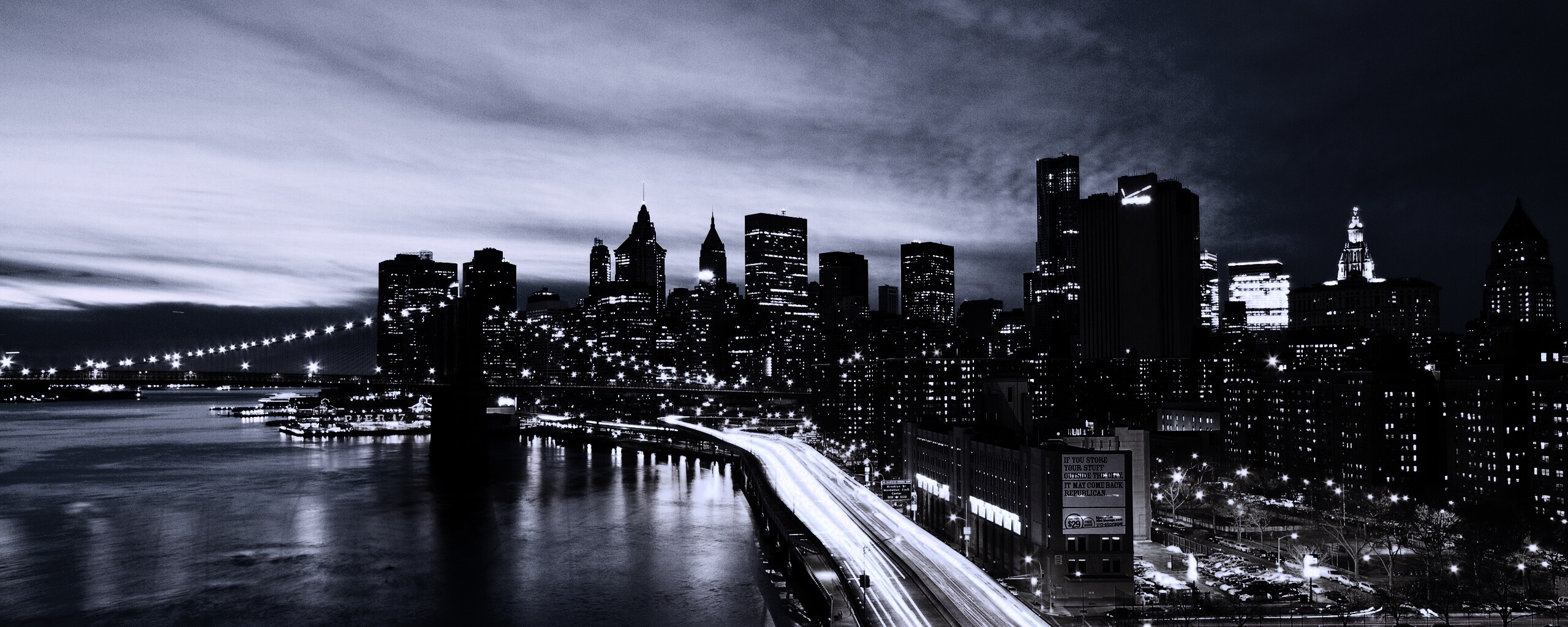 Город светит окнами в ночи обои