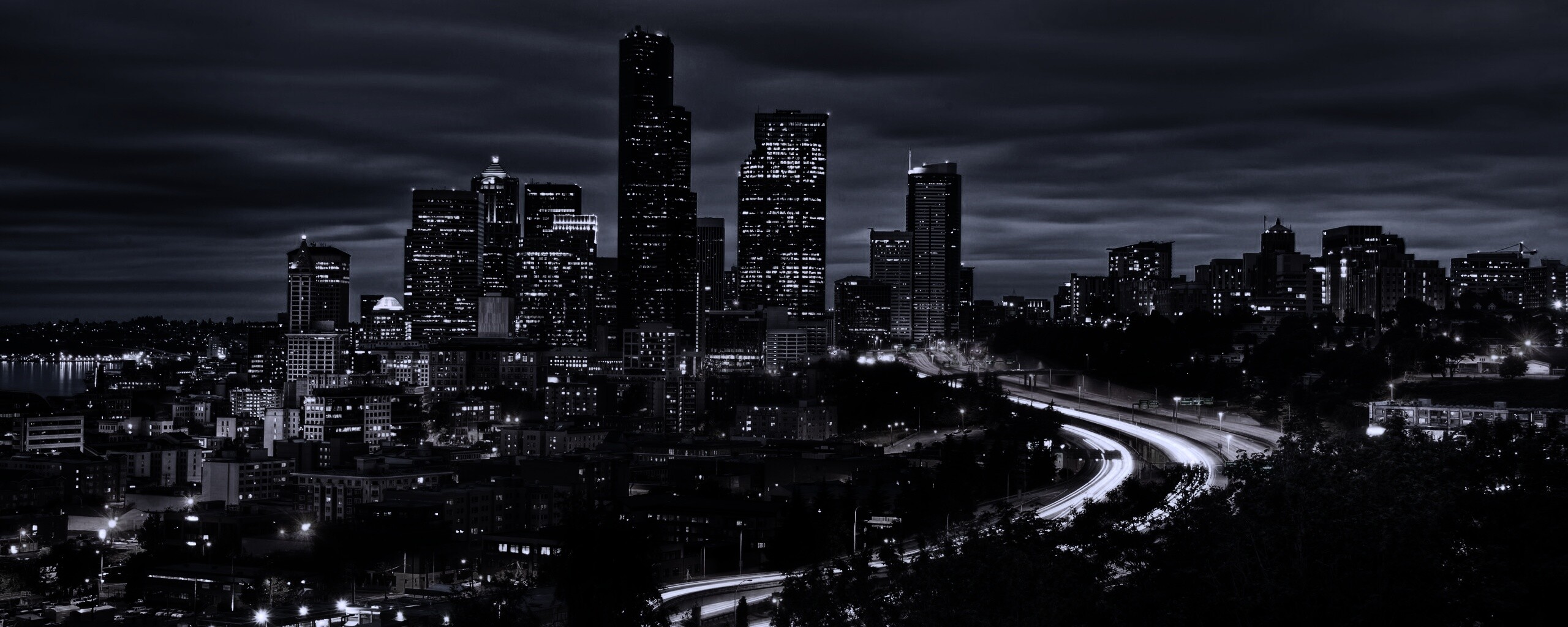 Город вдали обои