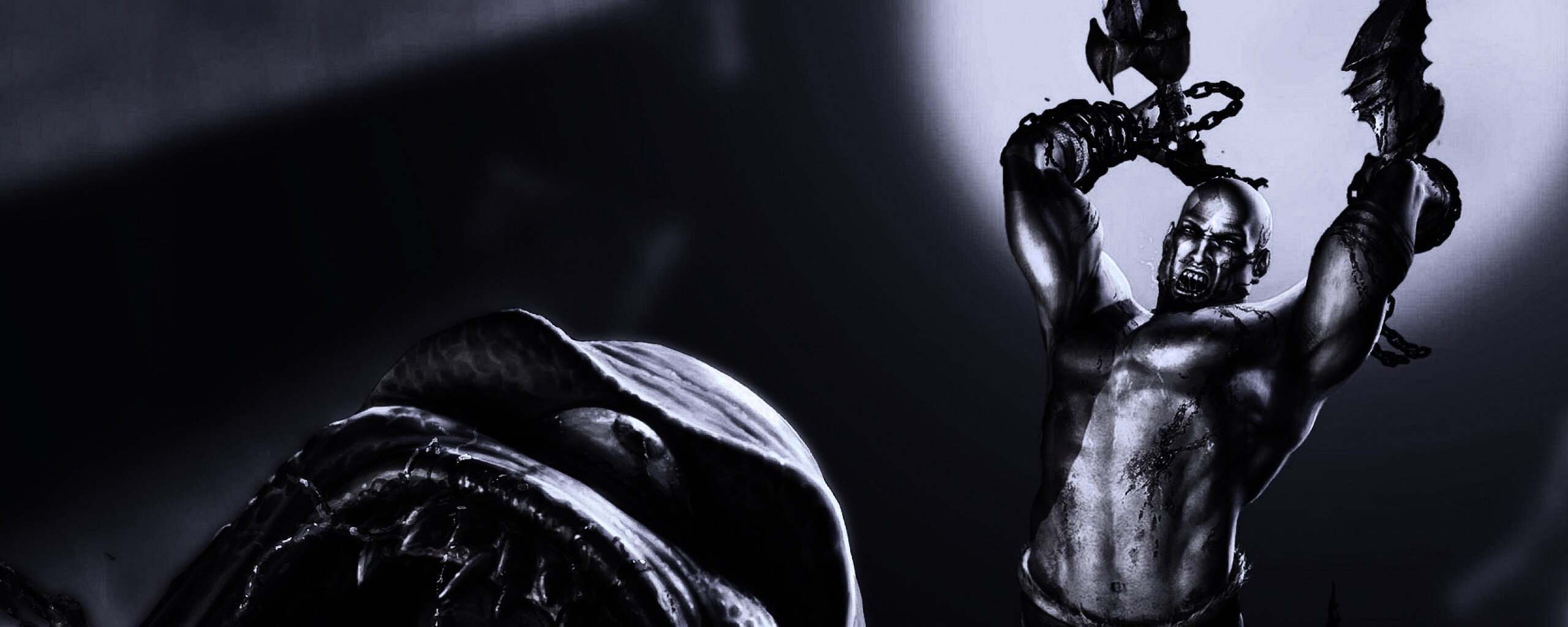 Кратос против монстра обои