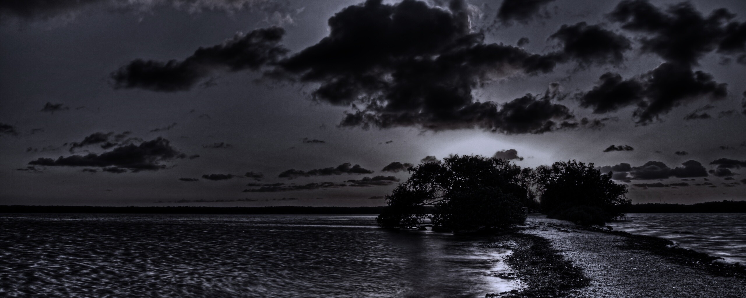 Побережье на закате обои