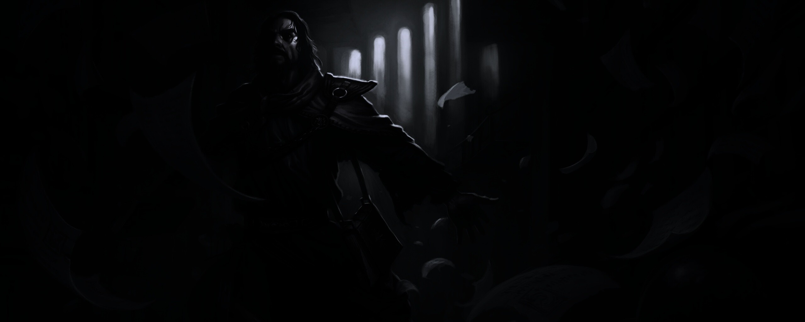 Маг в библиотеке обои