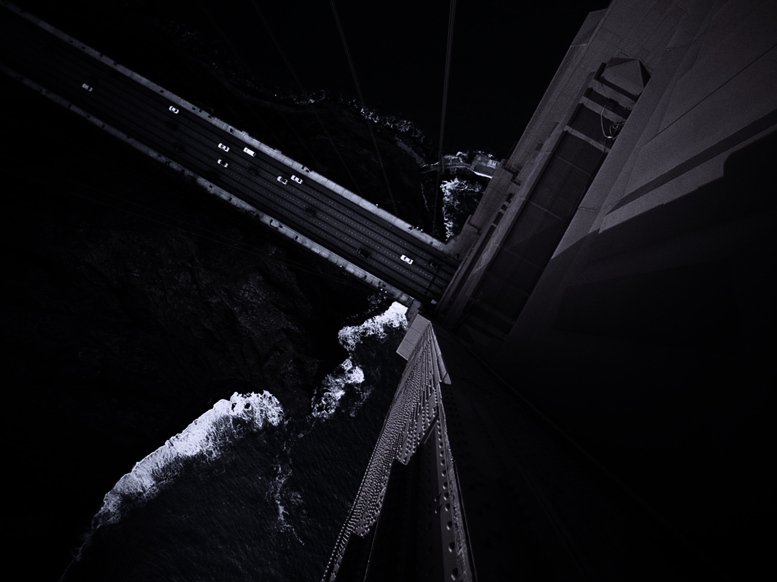 Вид в с пролета моста Золотые Ворота обои