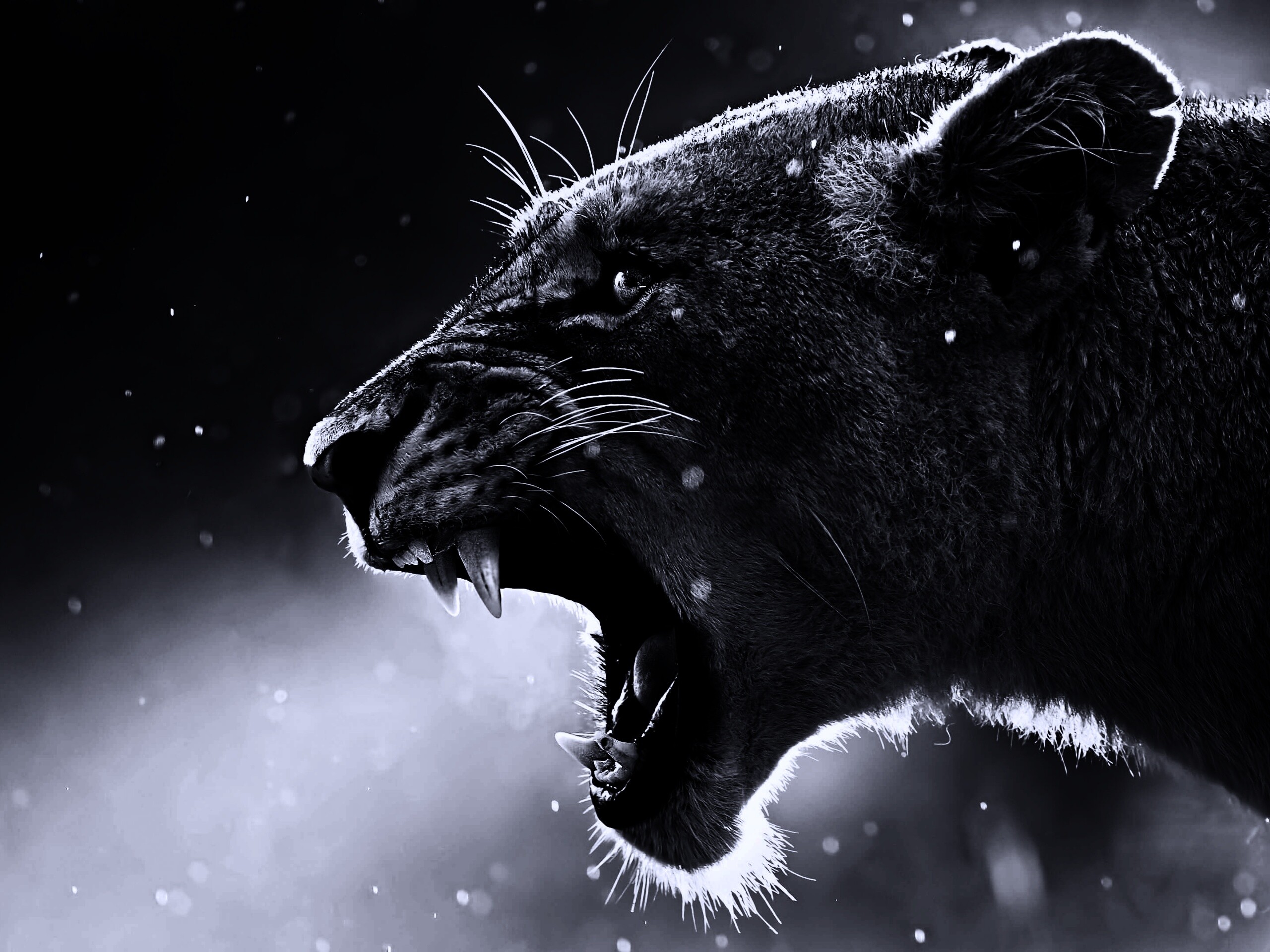 Грозный львиный рык обои