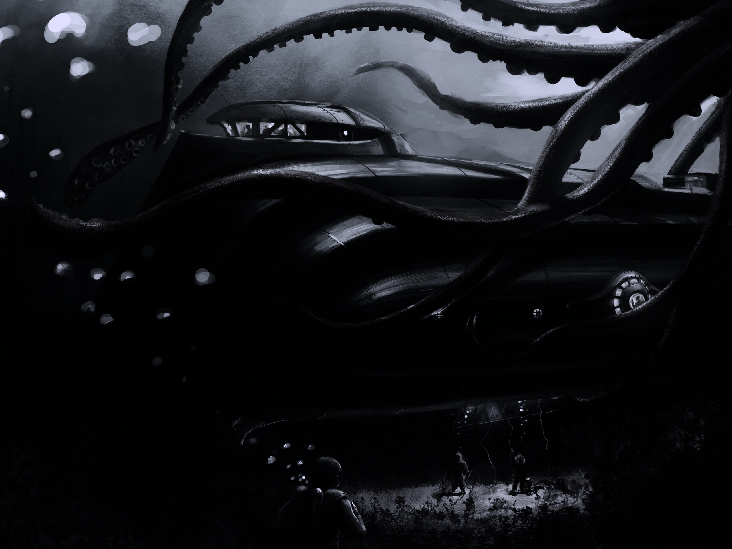 Наутилус в плену щупалец обои