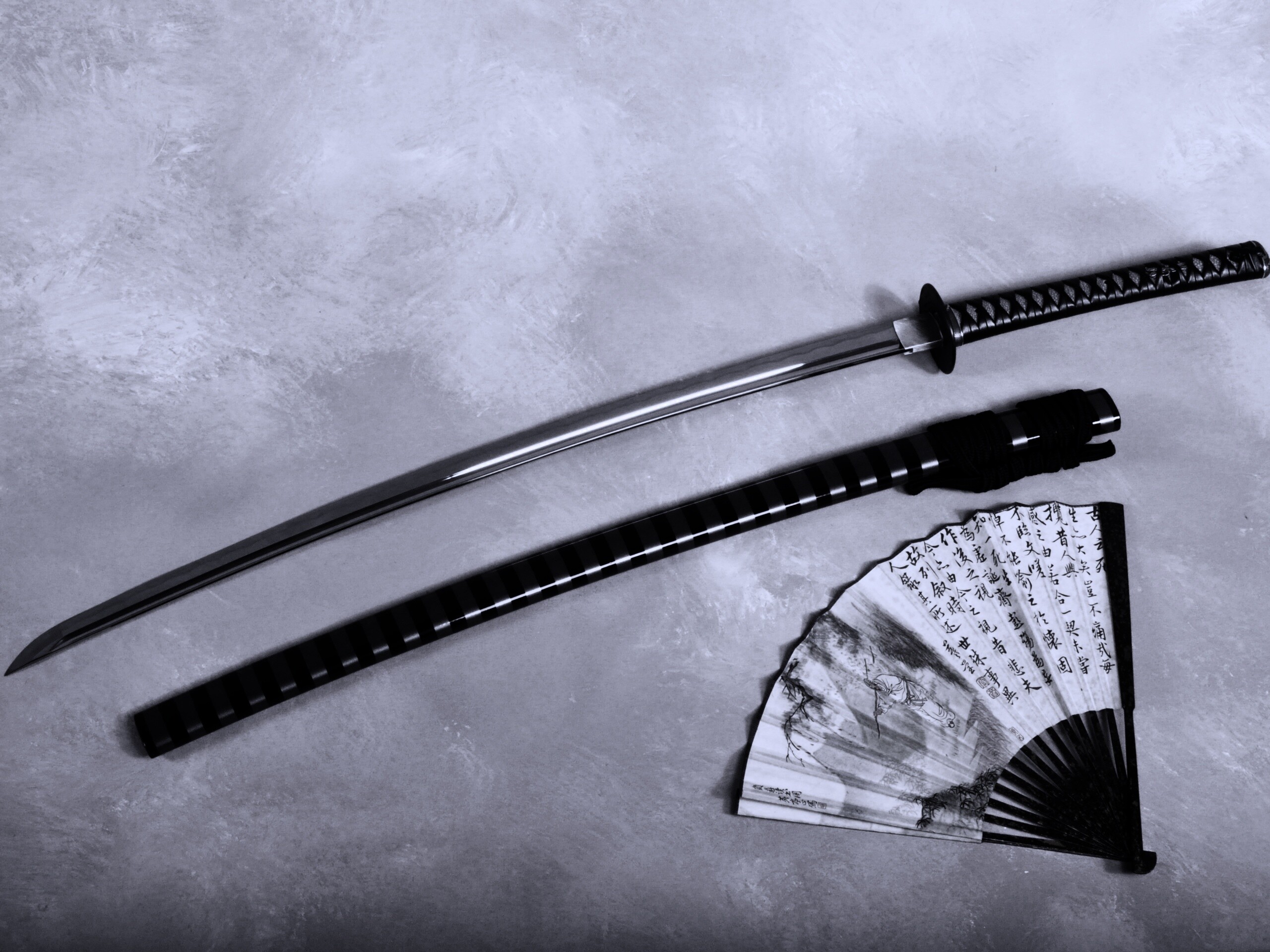 Катана и веер обои