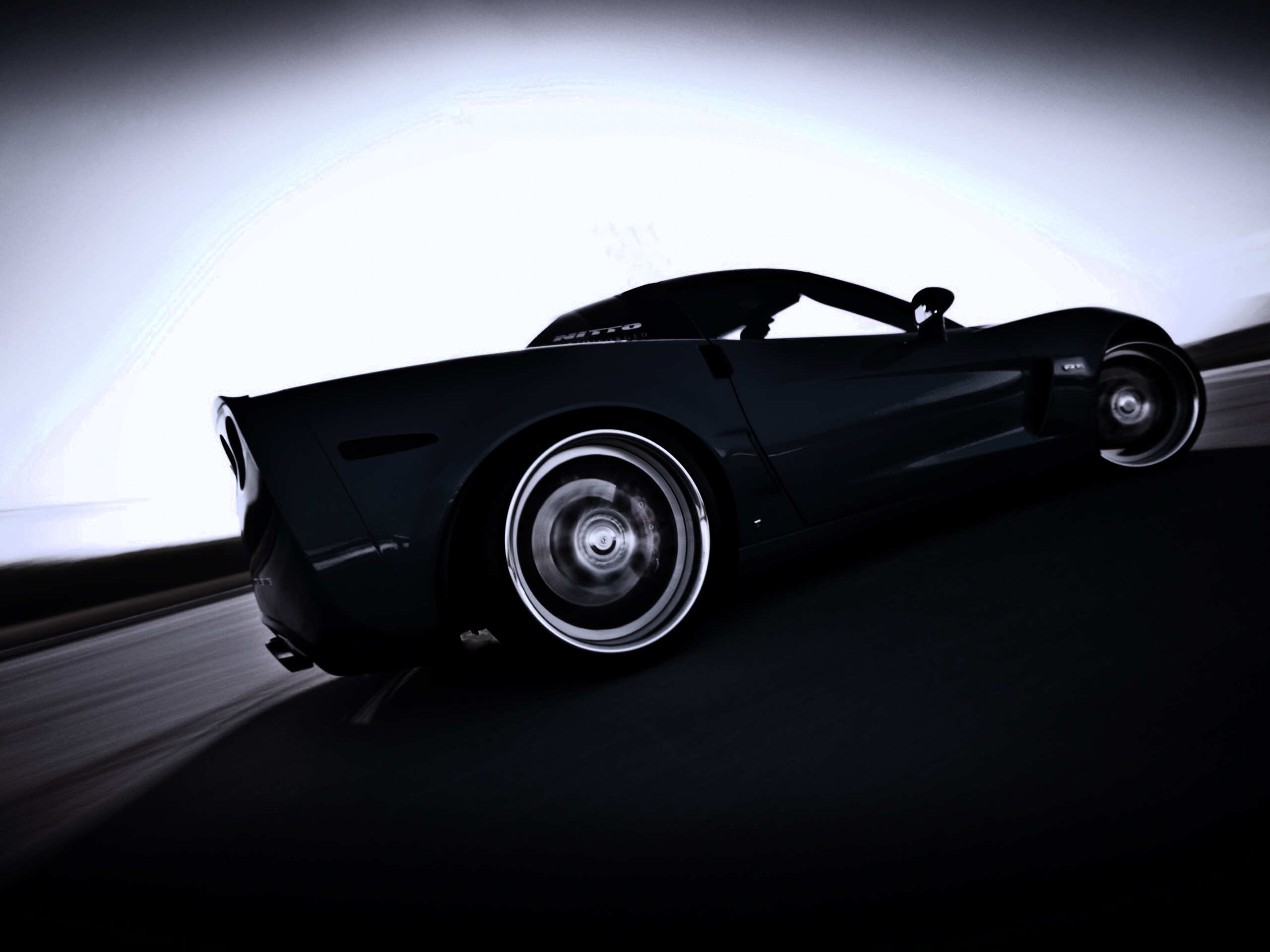 Гоночный спорткар синего цвета обои