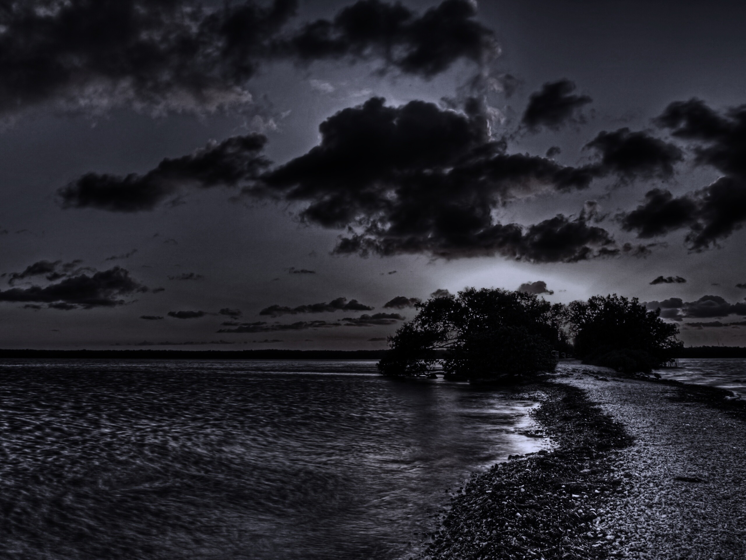 Побережье на закате обои