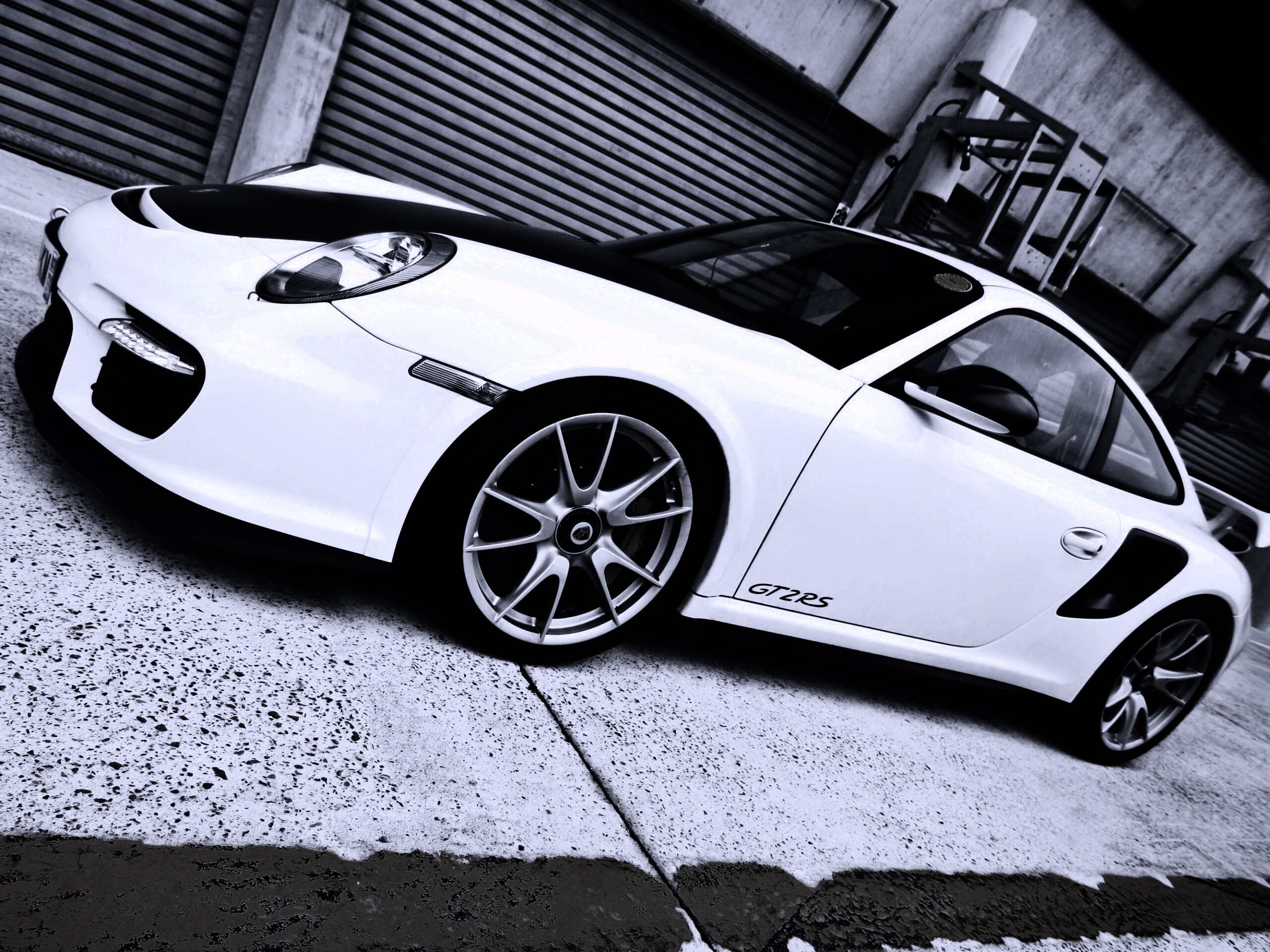 Белый порше обои