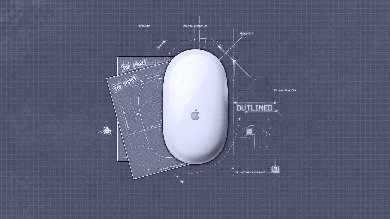 Чертеж яблочной мышки обои