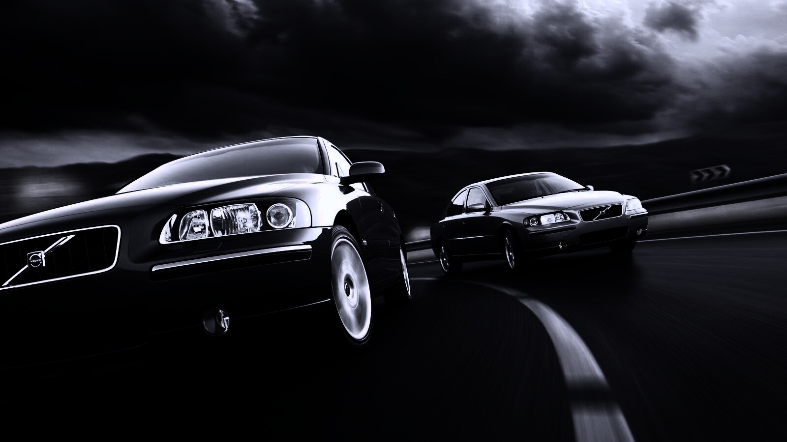 Два седана вольво на повороте обои