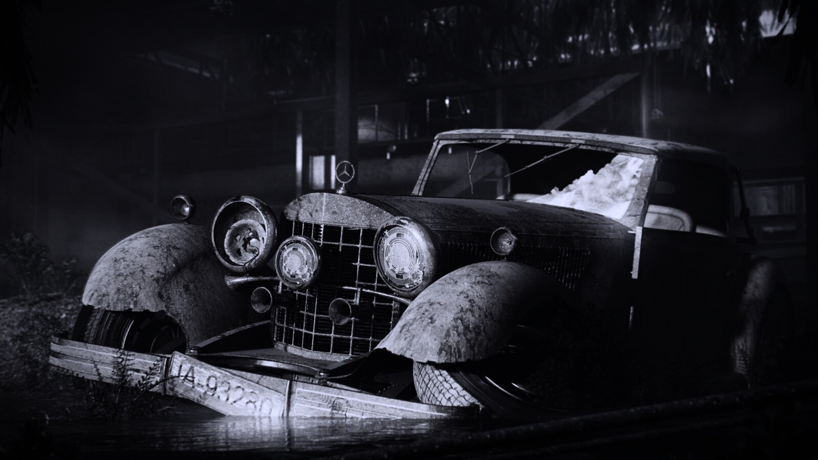 Гниющий ретро мерседес обои