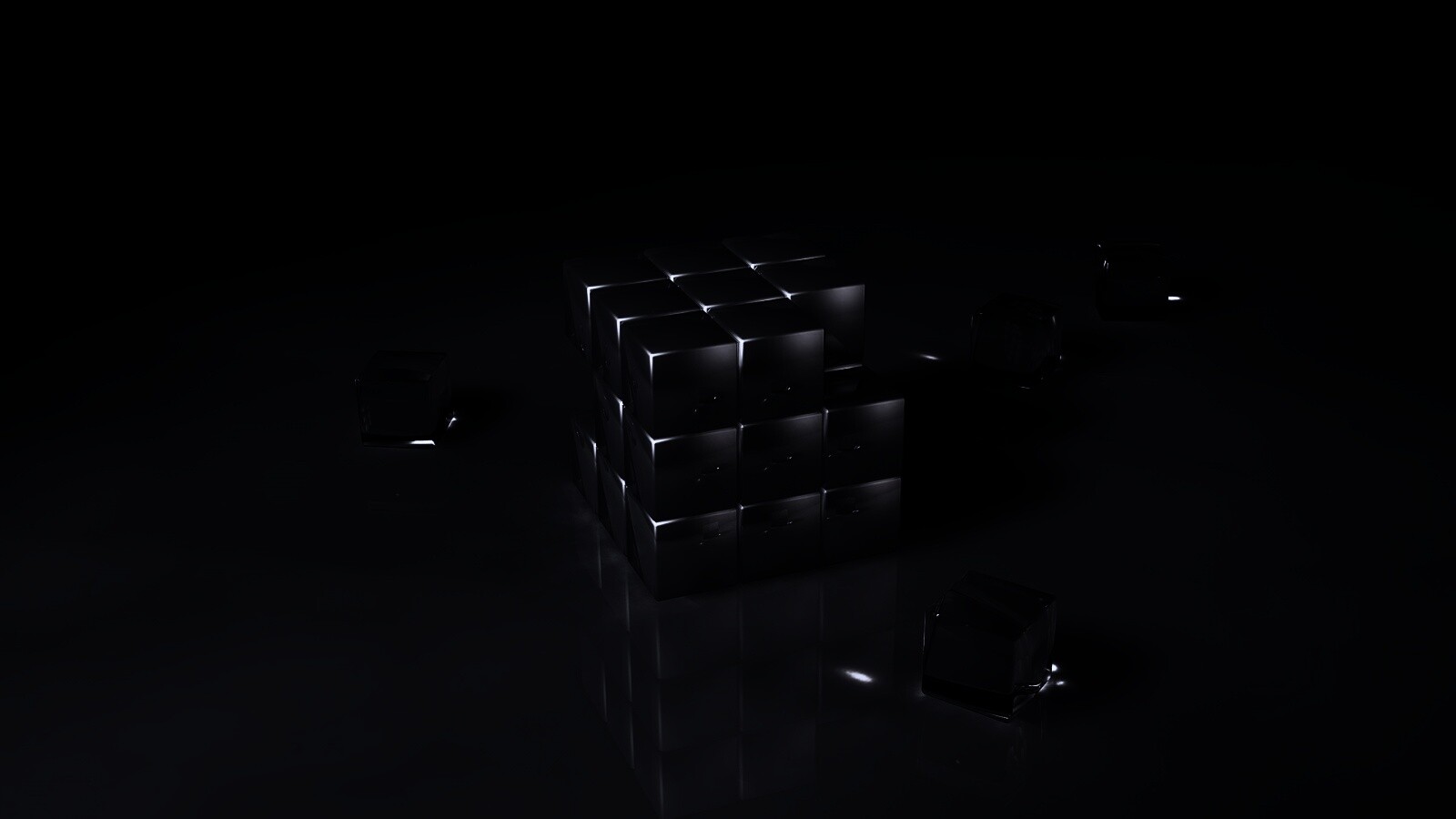 Стеклянный кубик рубика обои