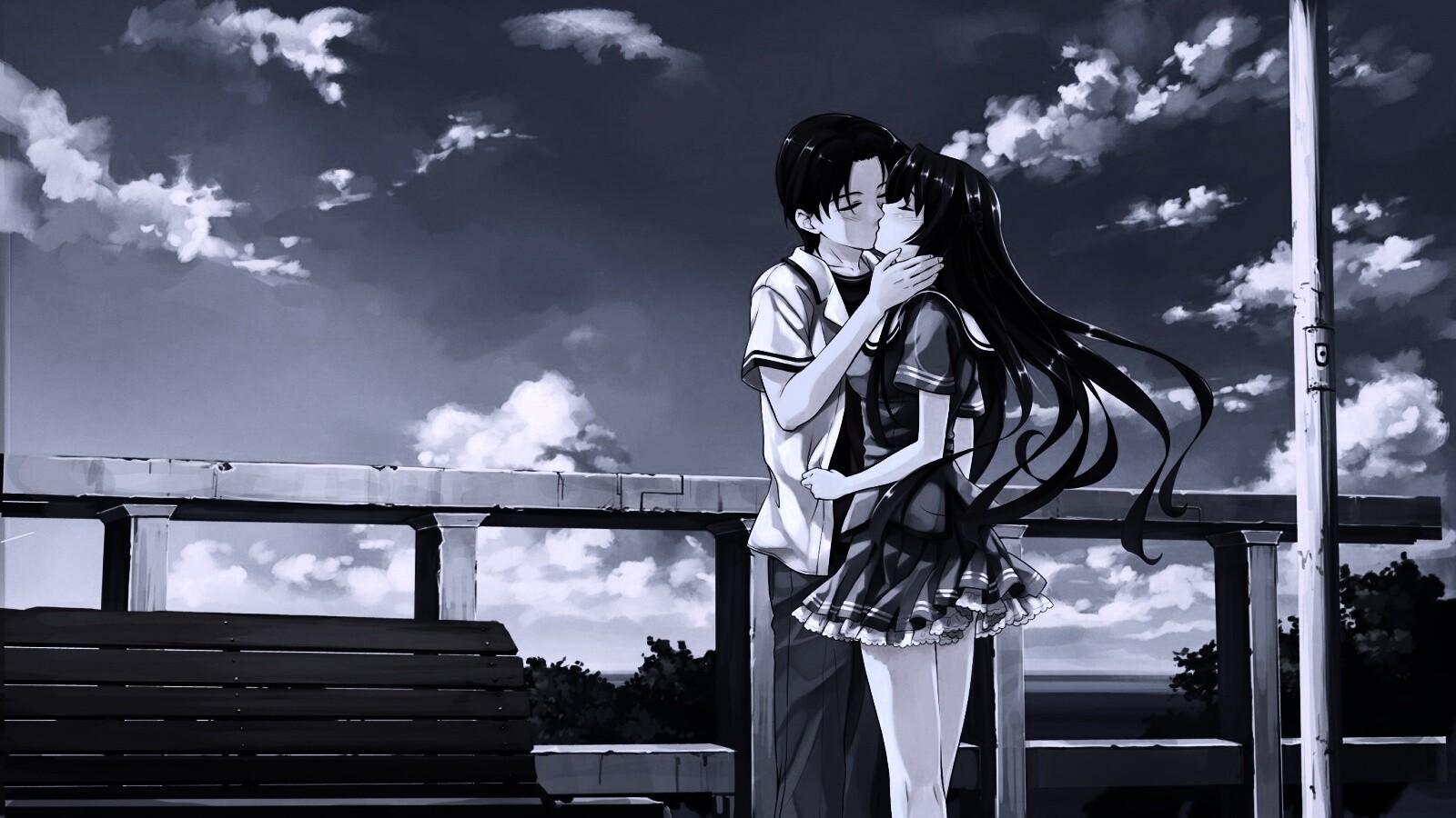 Поцелуй на набережной обои