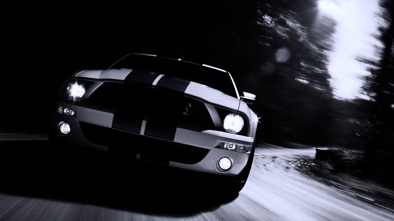 Форд Шелби с синими полосками обои